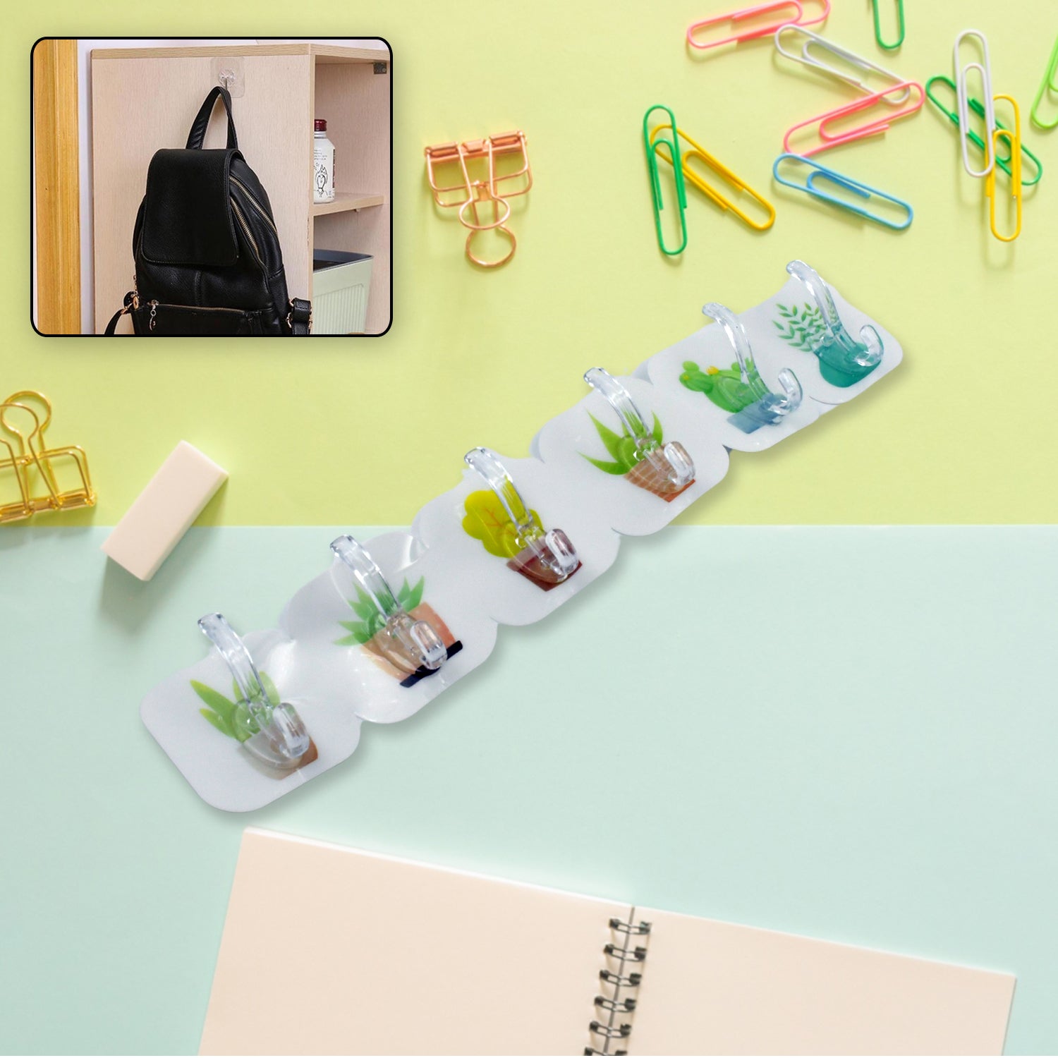 Transparent Adhesive Wall Hooks: Premium Quality, 6-Pack