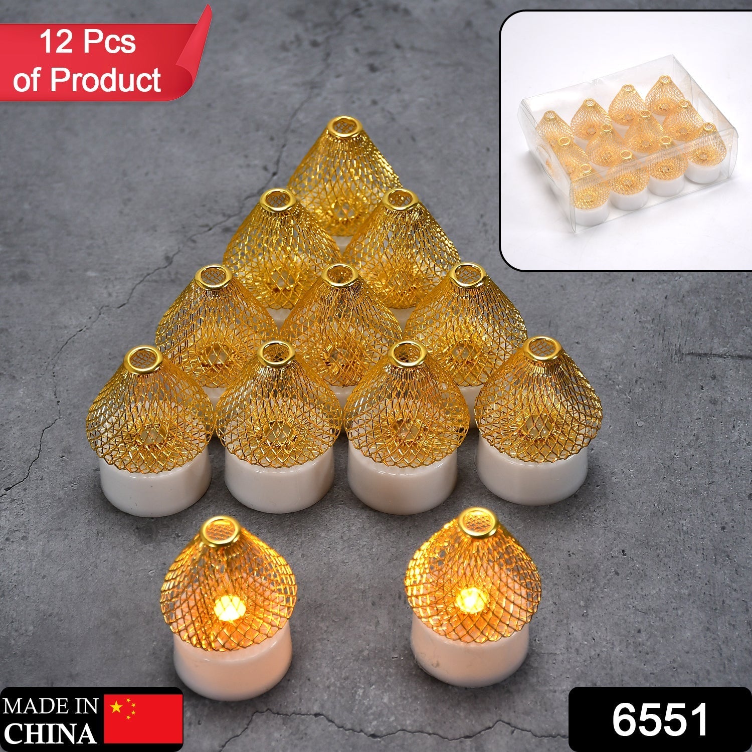 12Pcs Flameless and Smokeless Decorative Candles Acrylic Led Tea Light Candle for Gifting, House, Light for Balcony, Room, Birthday, christmas, Festival, Events Decor Candles (12 Pieces)