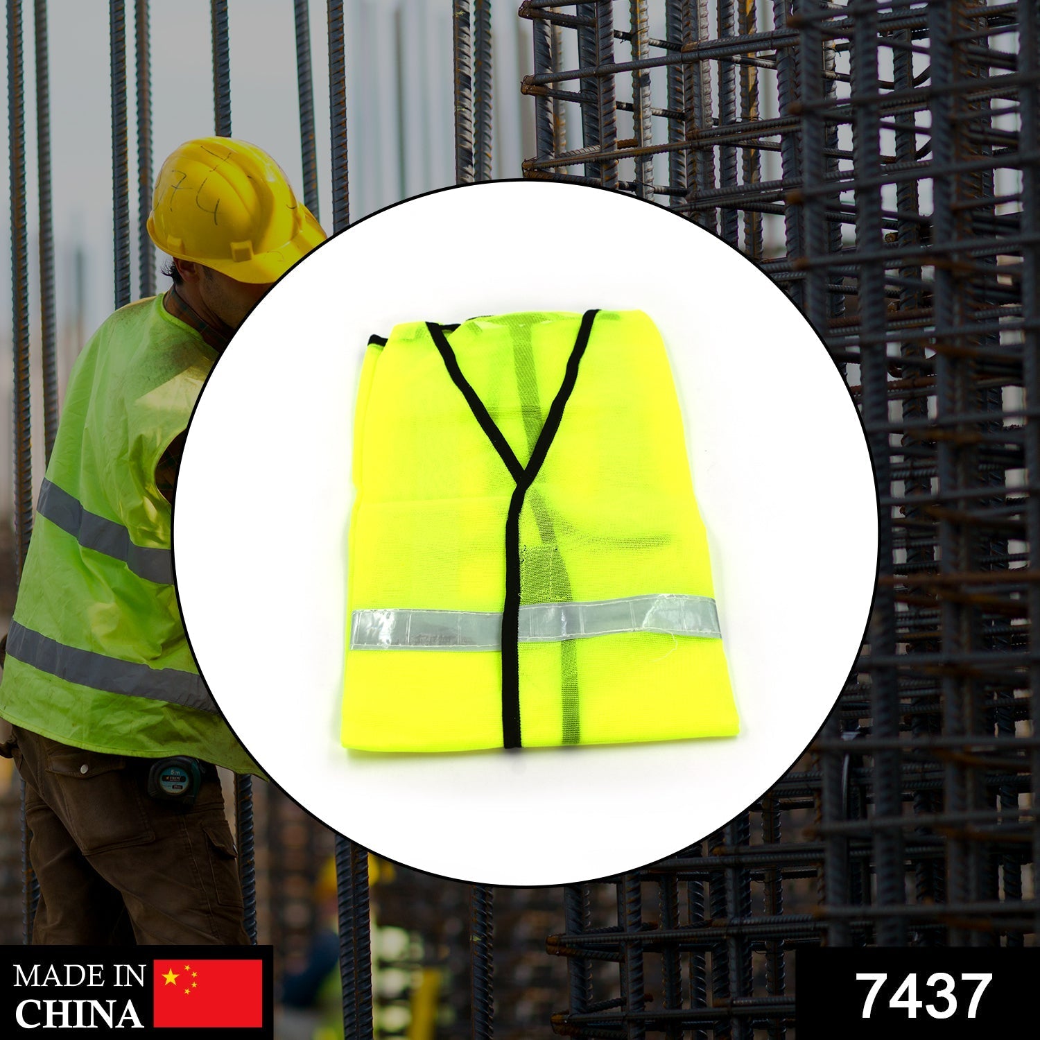 Green Safety Jacket For Having protection against accidents usually in construction area's.