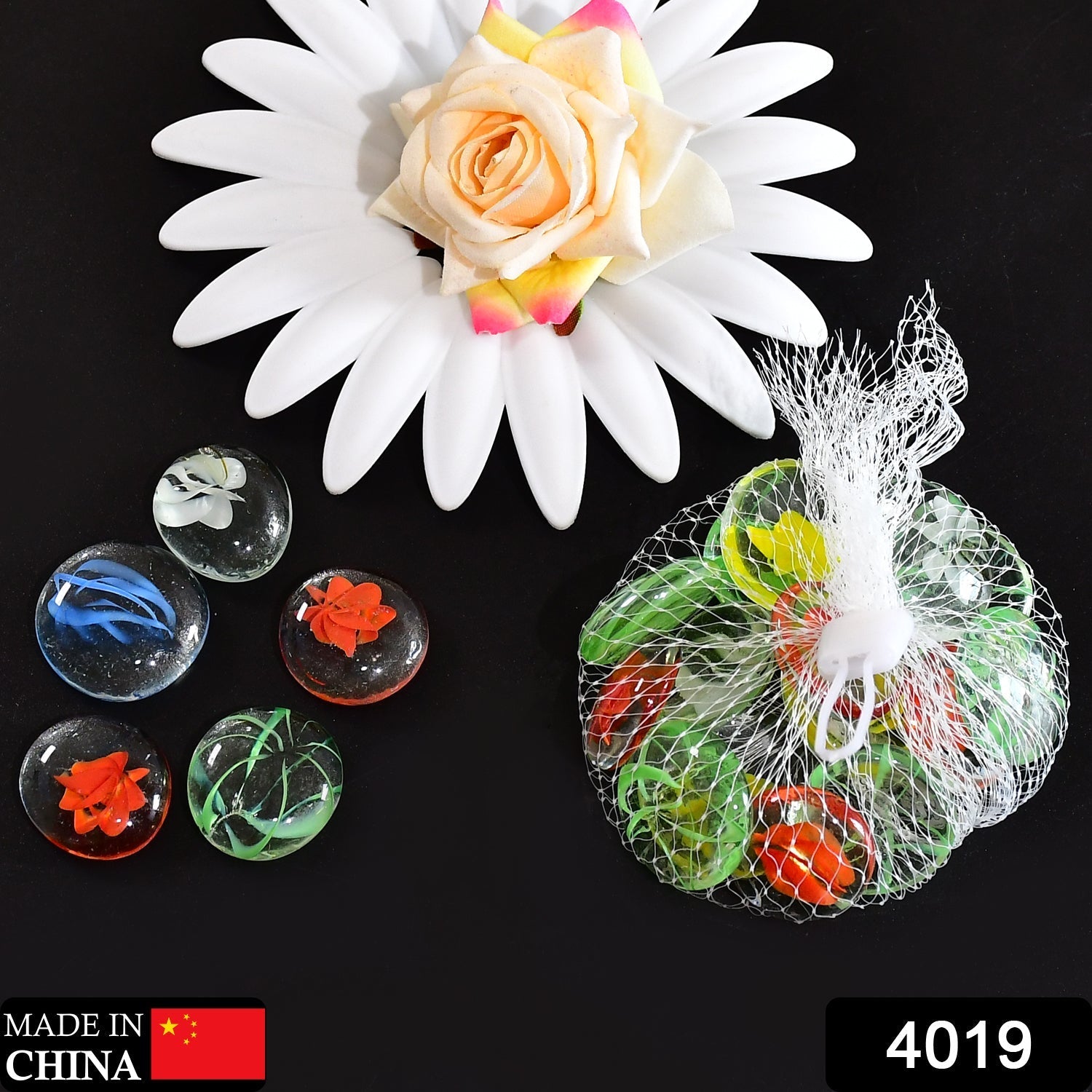 Glass Gem Stone, Flat Round Marbles Pebbles for Vase Fillers, Attractive pebbles for Aquarium Fish Tank.