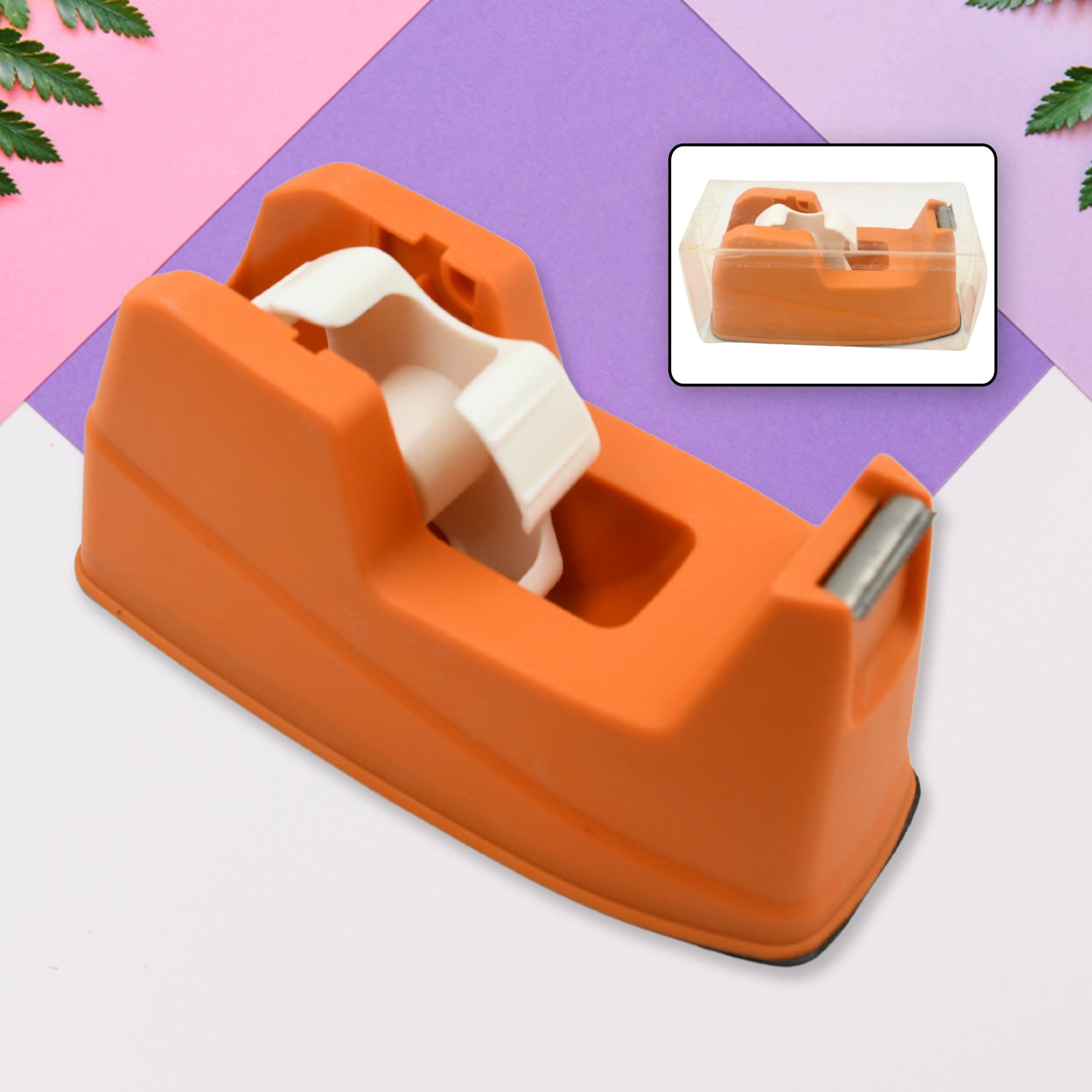 Plastic Tape Dispenser Cutter for Home Office use, Tape Dispenser for Stationary, Tape Cutter Packaging Tape (1 pc / 605 Gm)