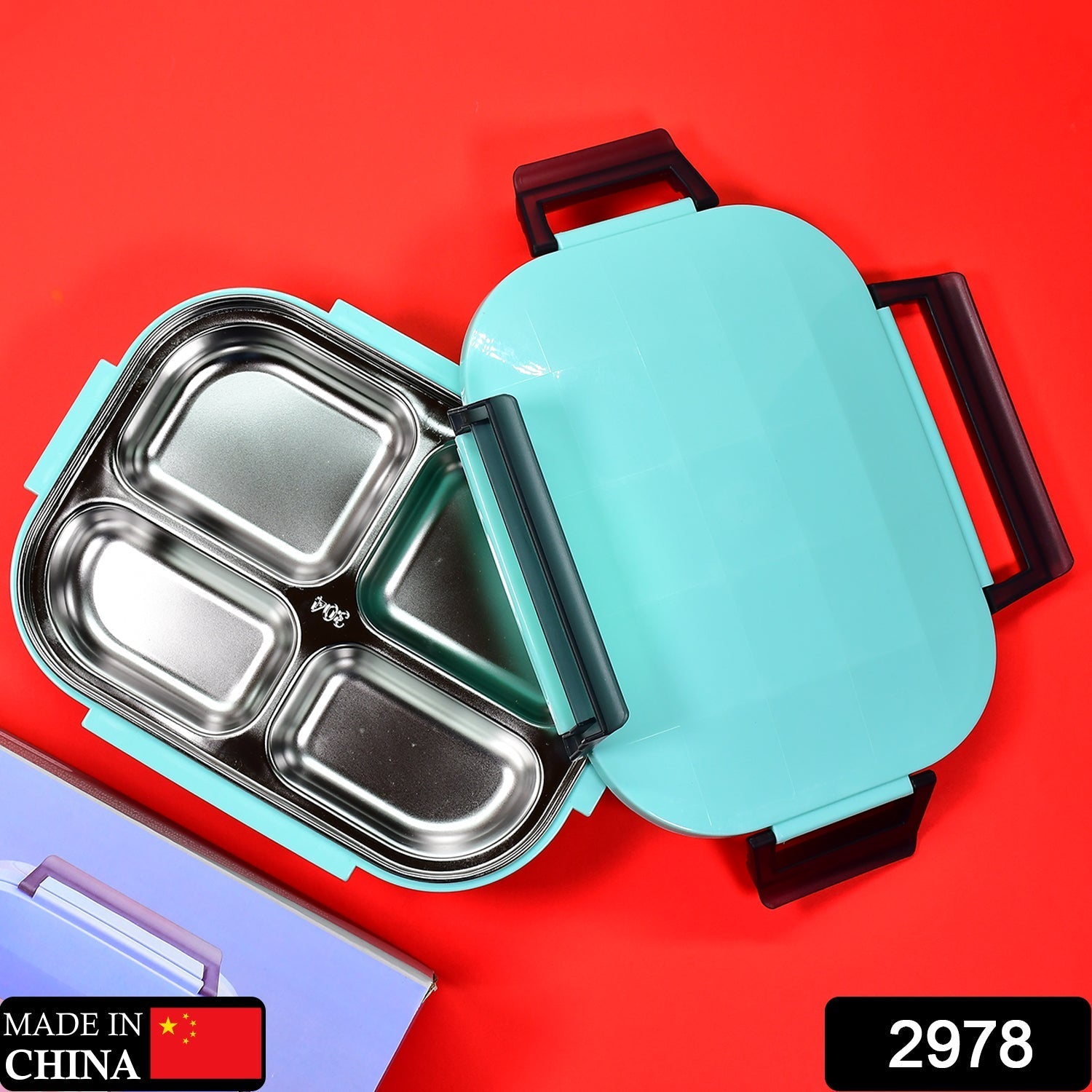 Lunch Box for Kids and adults, Stainless Steel Lunch Box with 4 Compartments.