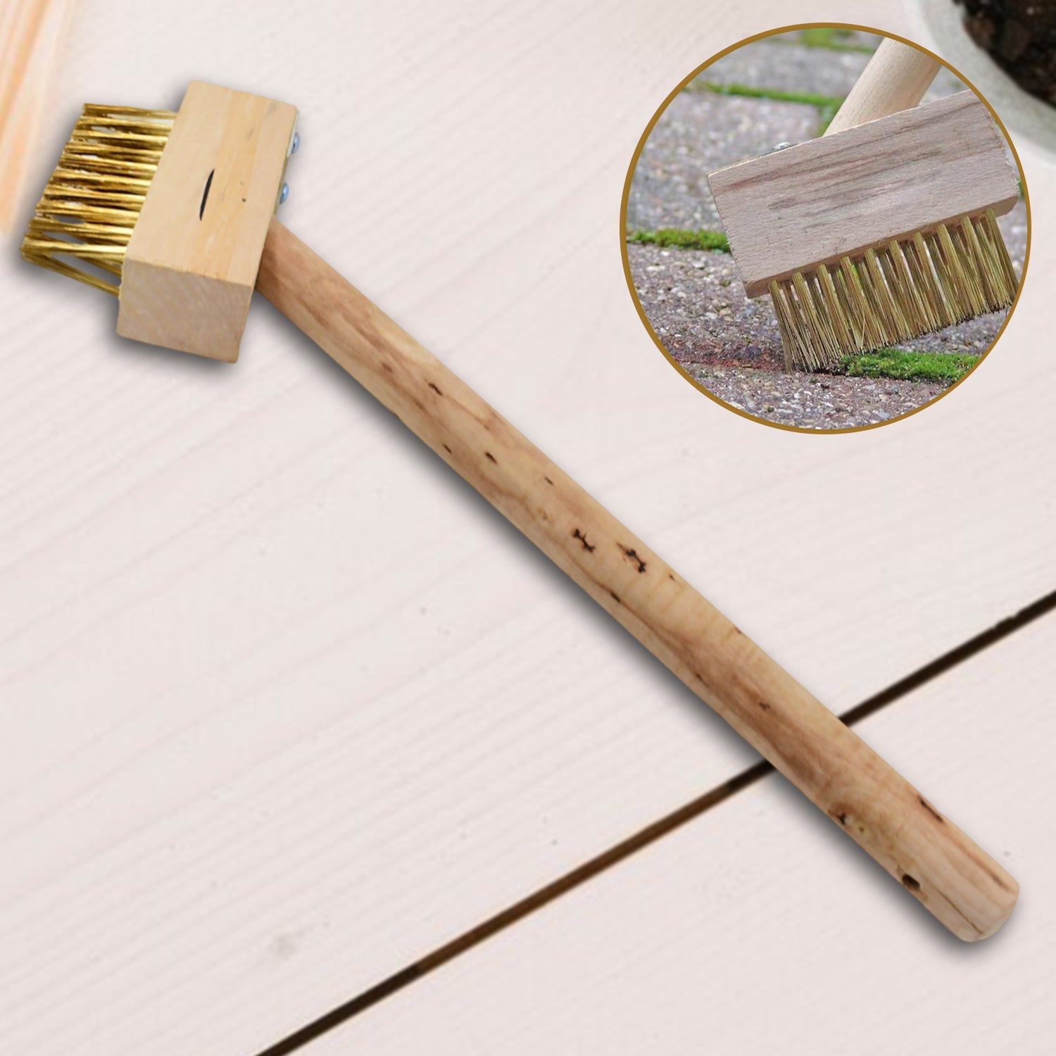 Paving Brush Wooden Block Paving Brush Patio Weed Remover Tool (1 Pc)