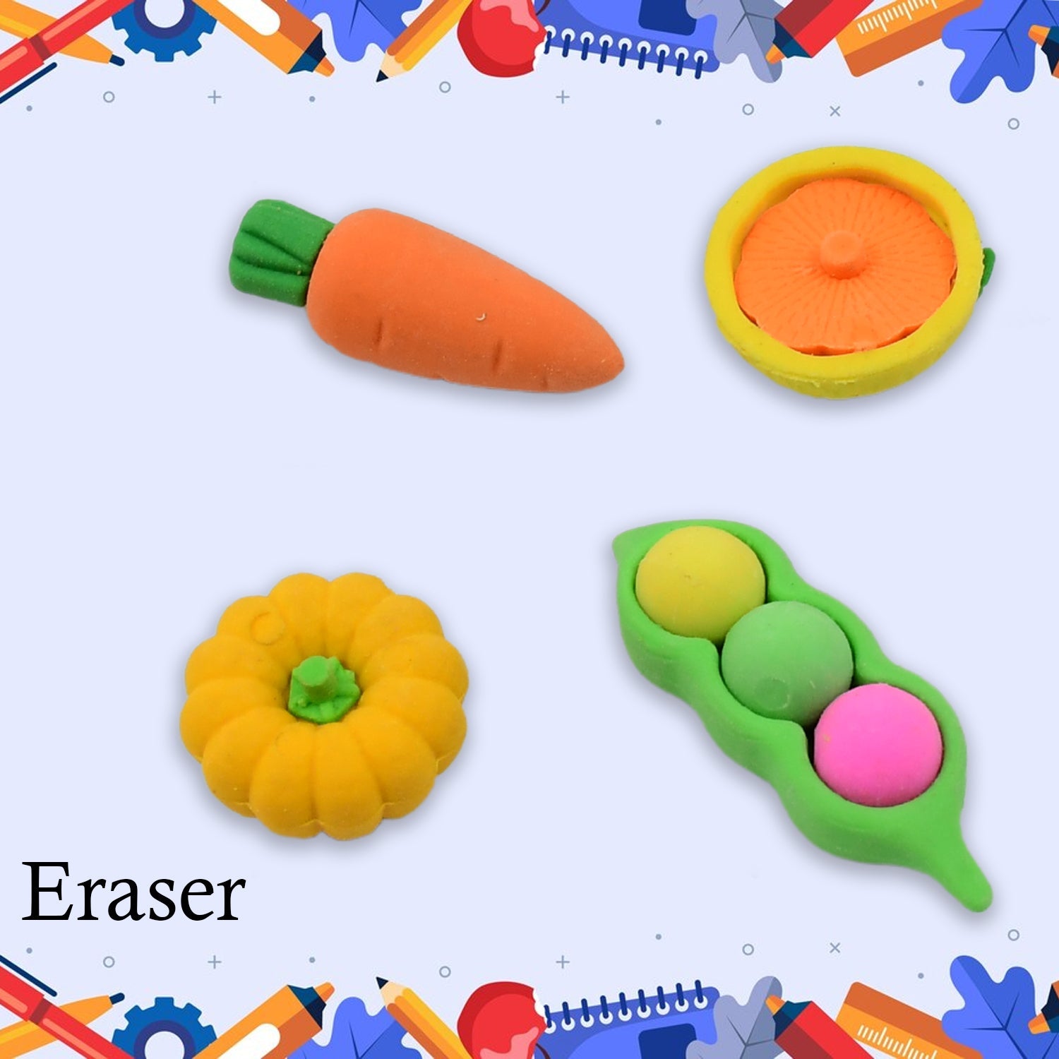 Mix Design Fancy & Stylish Colorful Erasers (1 Set / 3 Pc Set)