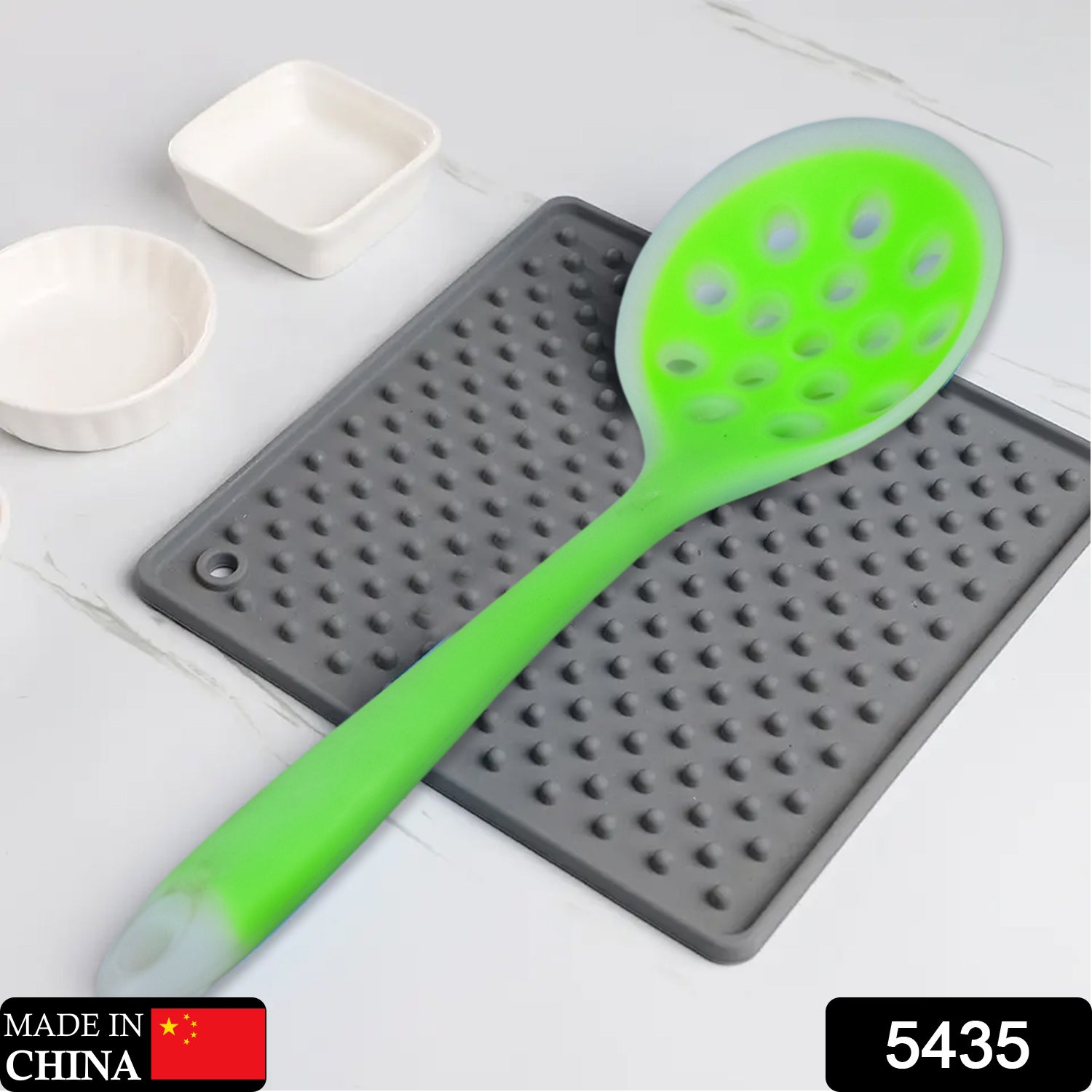 1PC Food Grade Silicone Colander Shovel Strainers Spoon Colorful Kitchen Scoop Drainage Colanders (28cm)