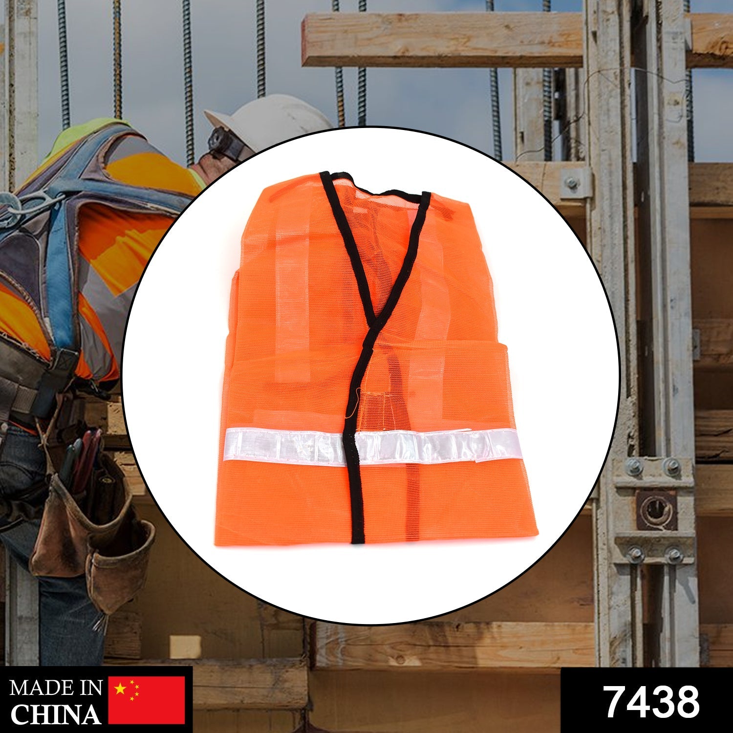 Orange Safety Jacket For Having protection against accidents usually in construction area's.