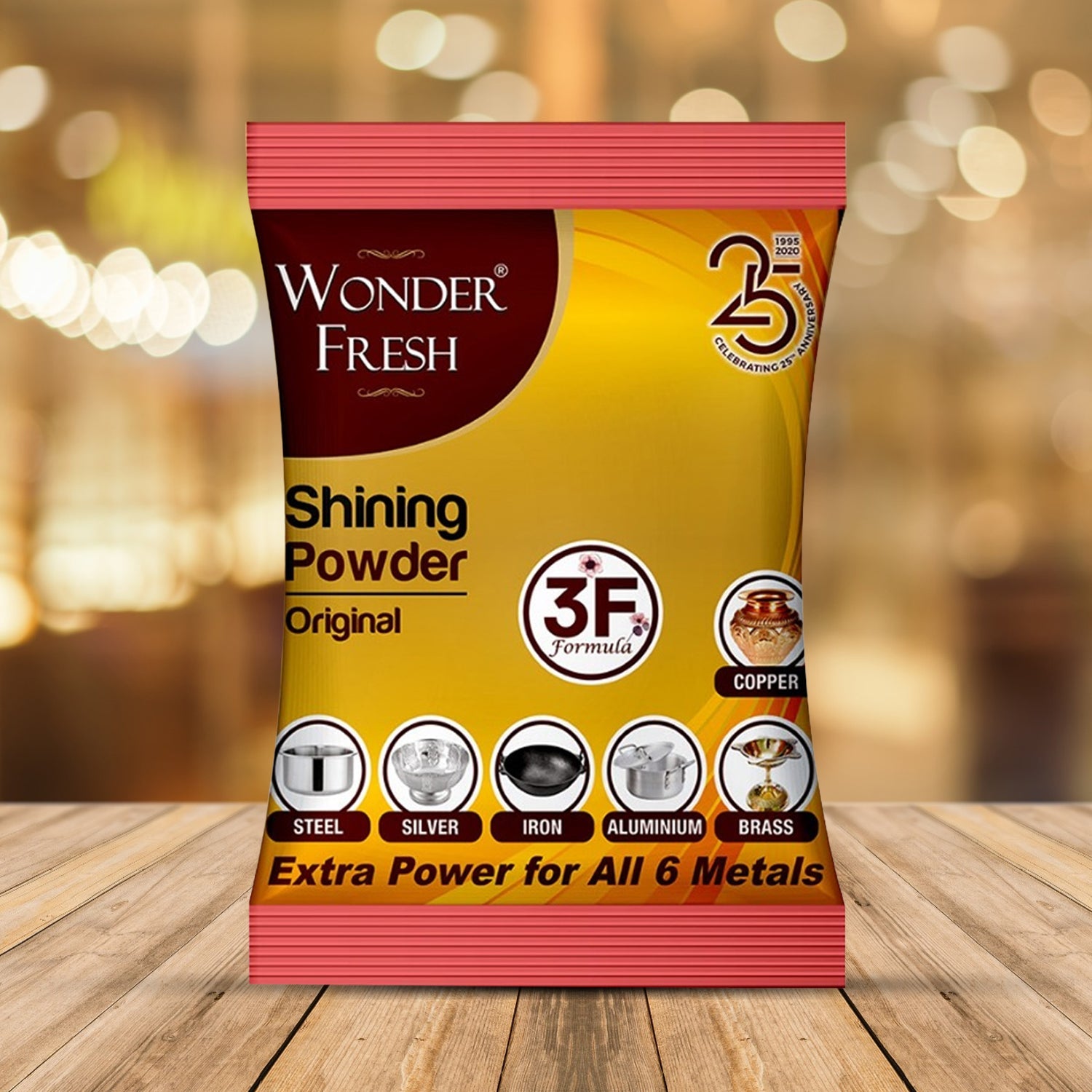 Shining Powder, Cleans and Polishes Copper, Brass, Silver, Aluminum, Iron, and Steel, Removes Tarnish and Oxidation (200 GM)