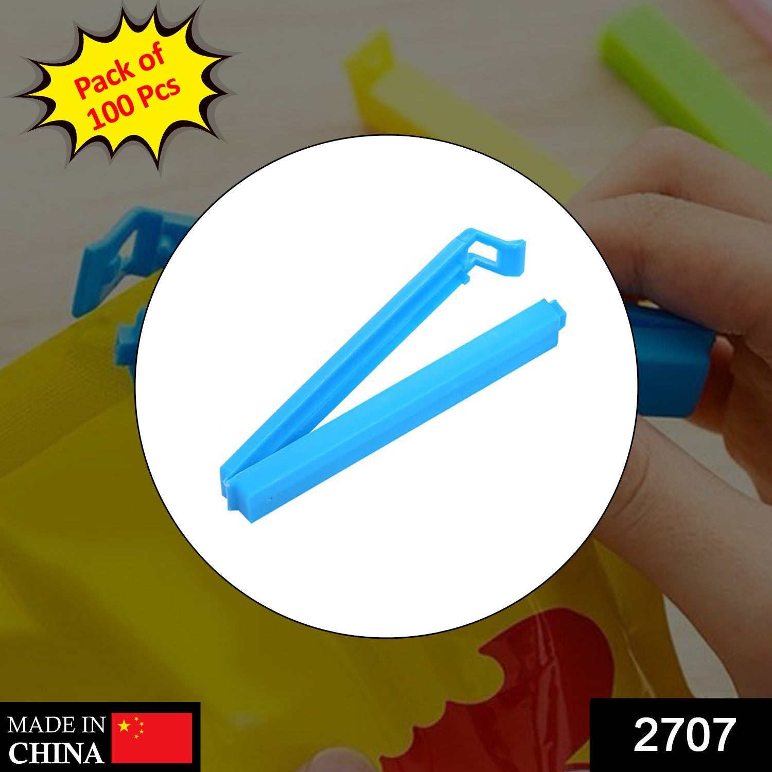 100 Pc Food Sealing Clip used in all kinds of household and official kitchen places for sealing and covering packed food stuff and items.