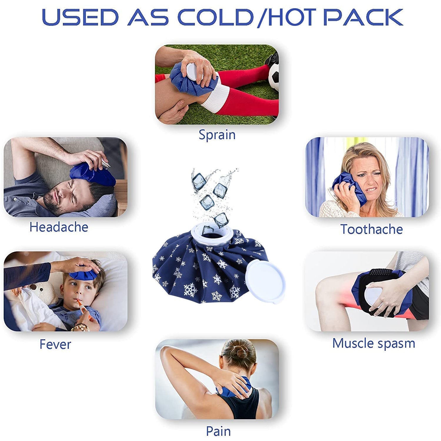 Pain Reliever Ice Bag Used To Overcome Joints Pain In Body.