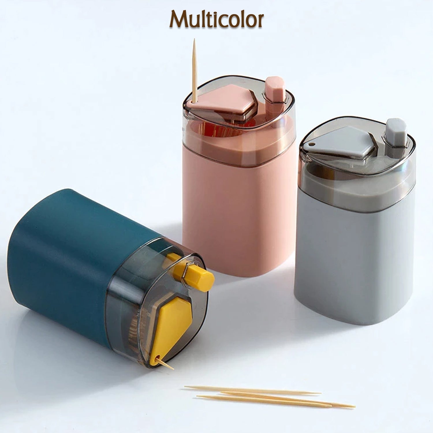 Toothpick Holder Dispenser, Pop-Up Automatic Toothpick Dispenser for Kitchen Restaurant Thickening Toothpicks Container Pocket Novelty, Safe Container Toothpick Storage Box.