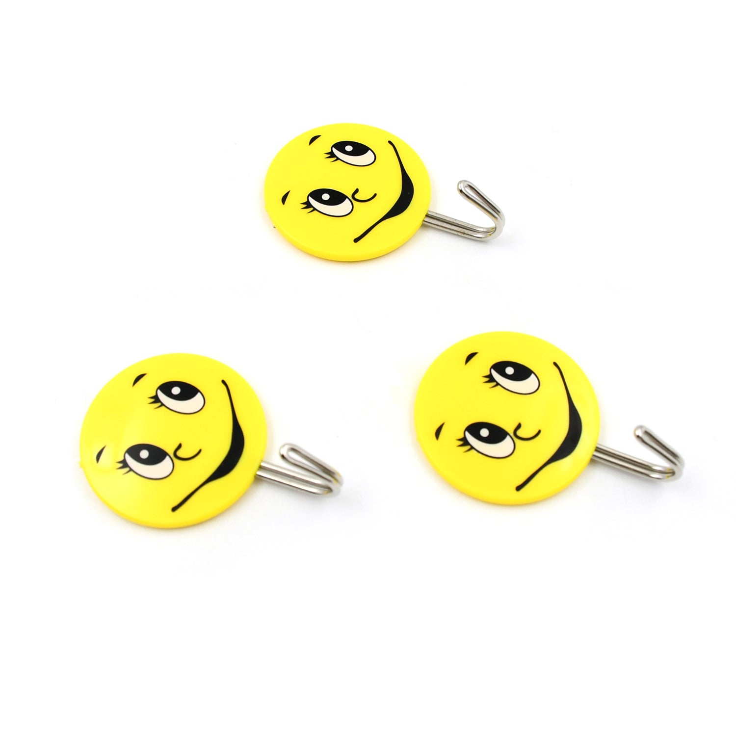 3Pcs Self Adhesive Multipurpose Smiley Hooks For home Use