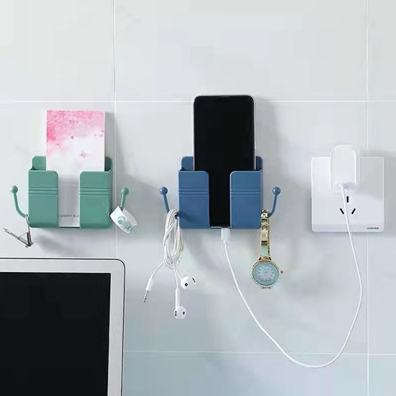 1 Pc Wallmount Mobile Stand With Hook Design used in all kinds of places including household and many more as a hanging support for cloths and stuffs purposes.