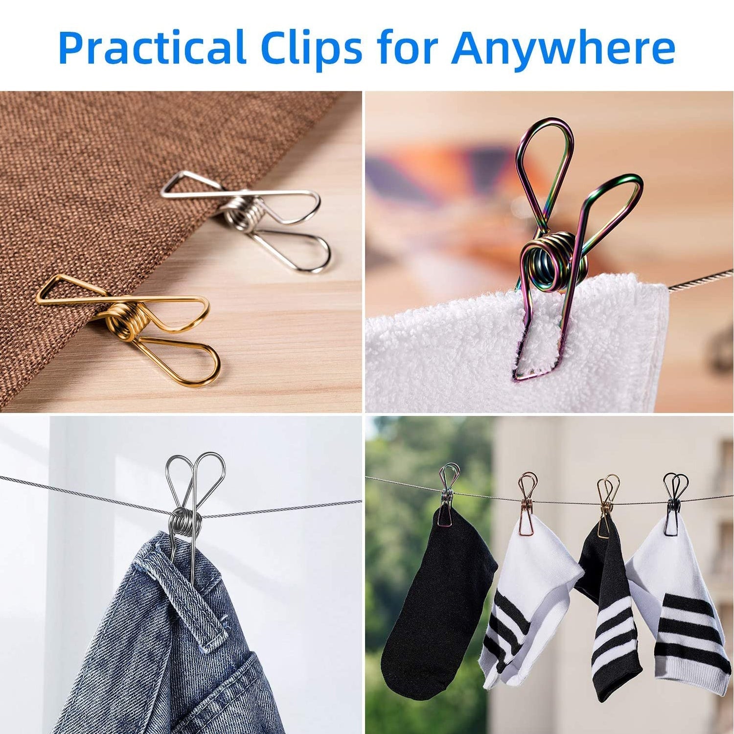 Stainless Steel Multipurpose Sturdy Clothes Hanging Clips