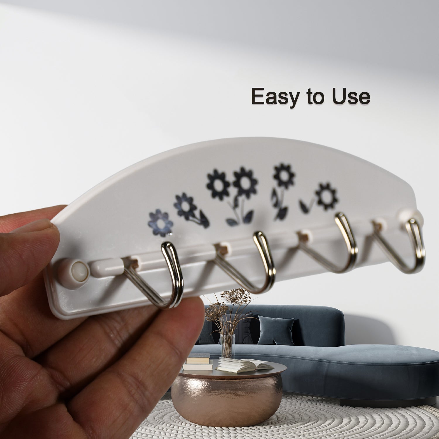 Wall Adhesive Hook Hanger 4 Hooks Hanger  Strong Multipurpose Hanger Hooks