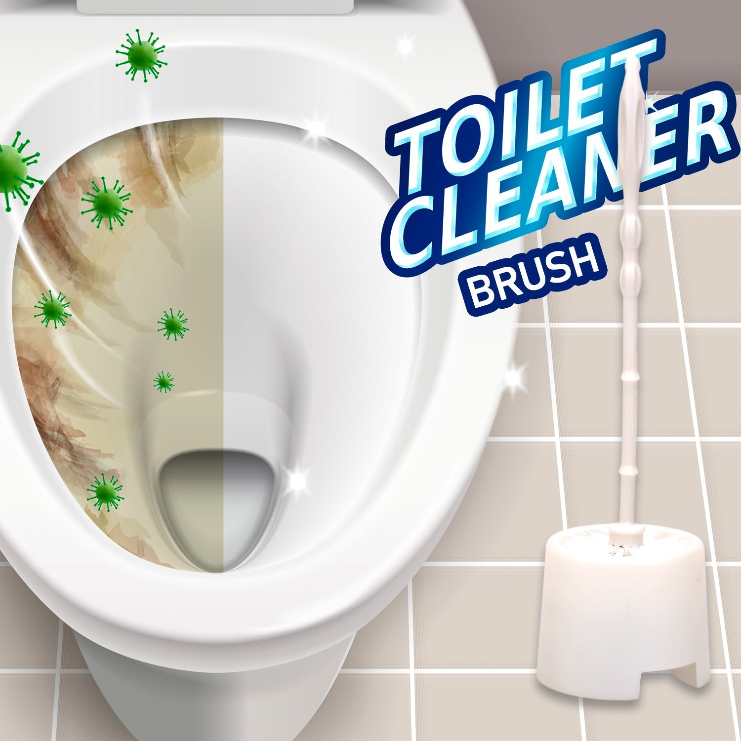 Toilet Cleaning Brush with Potted Holder