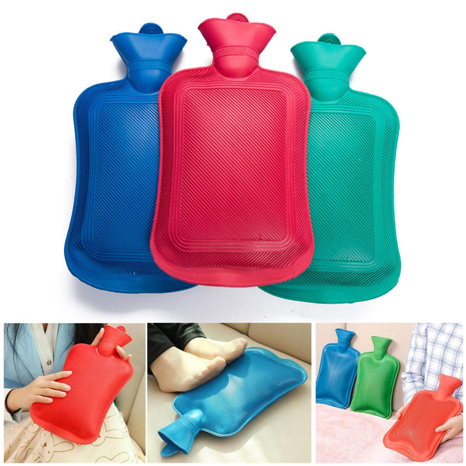 (Medium) Rubber Hot Water Heating Pad Bag for Pain Relief