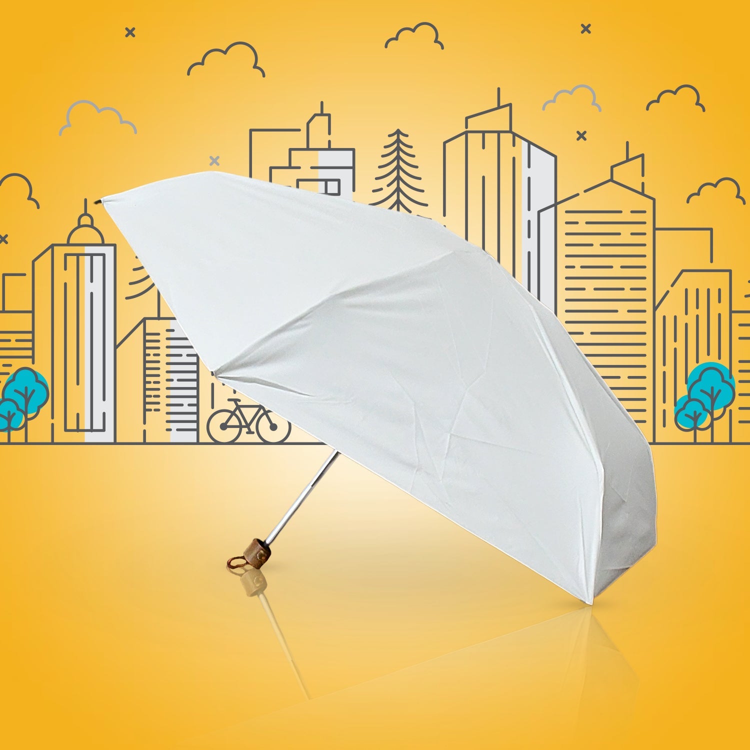 3-Fold Sun & Rain Protective Solid Foldable Umbrella, (1 Pc)