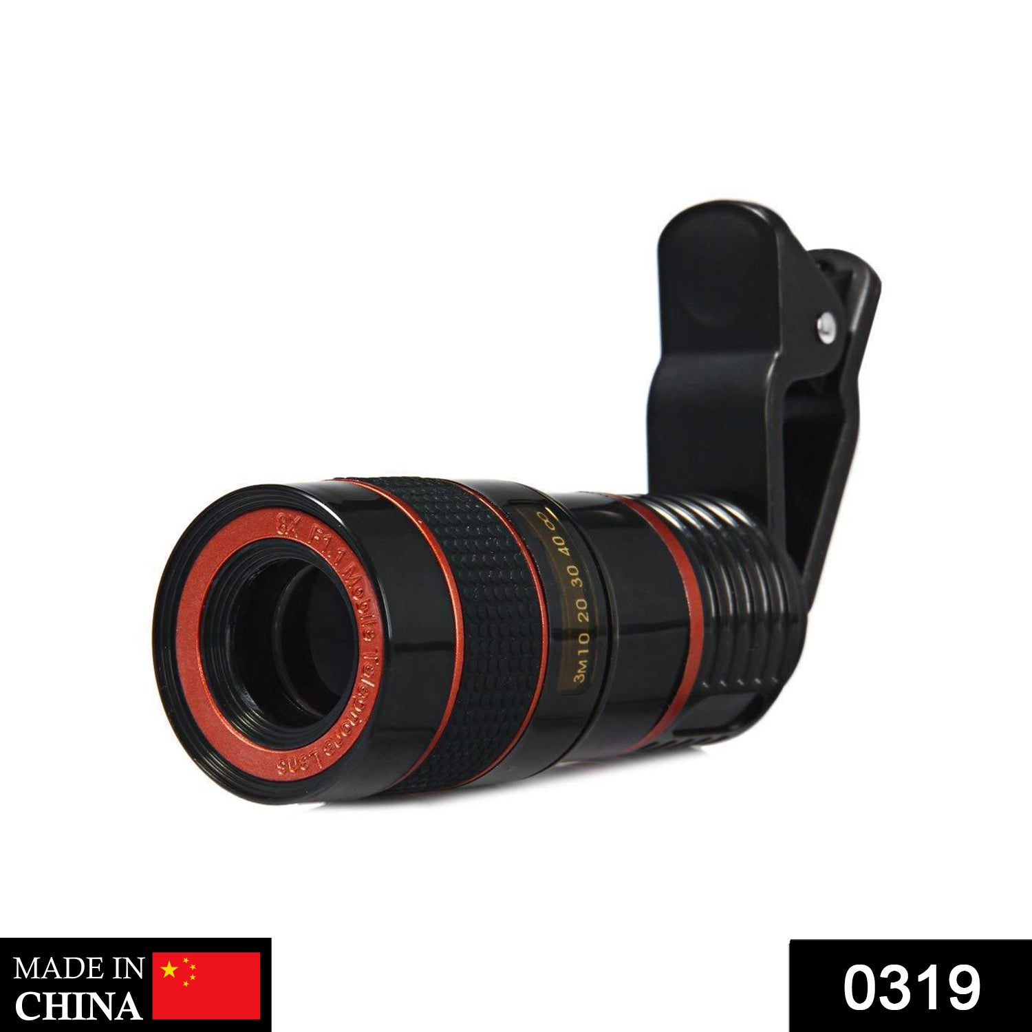 Clip-on 8X Optical Zoom Telescope Phone Camera Lens