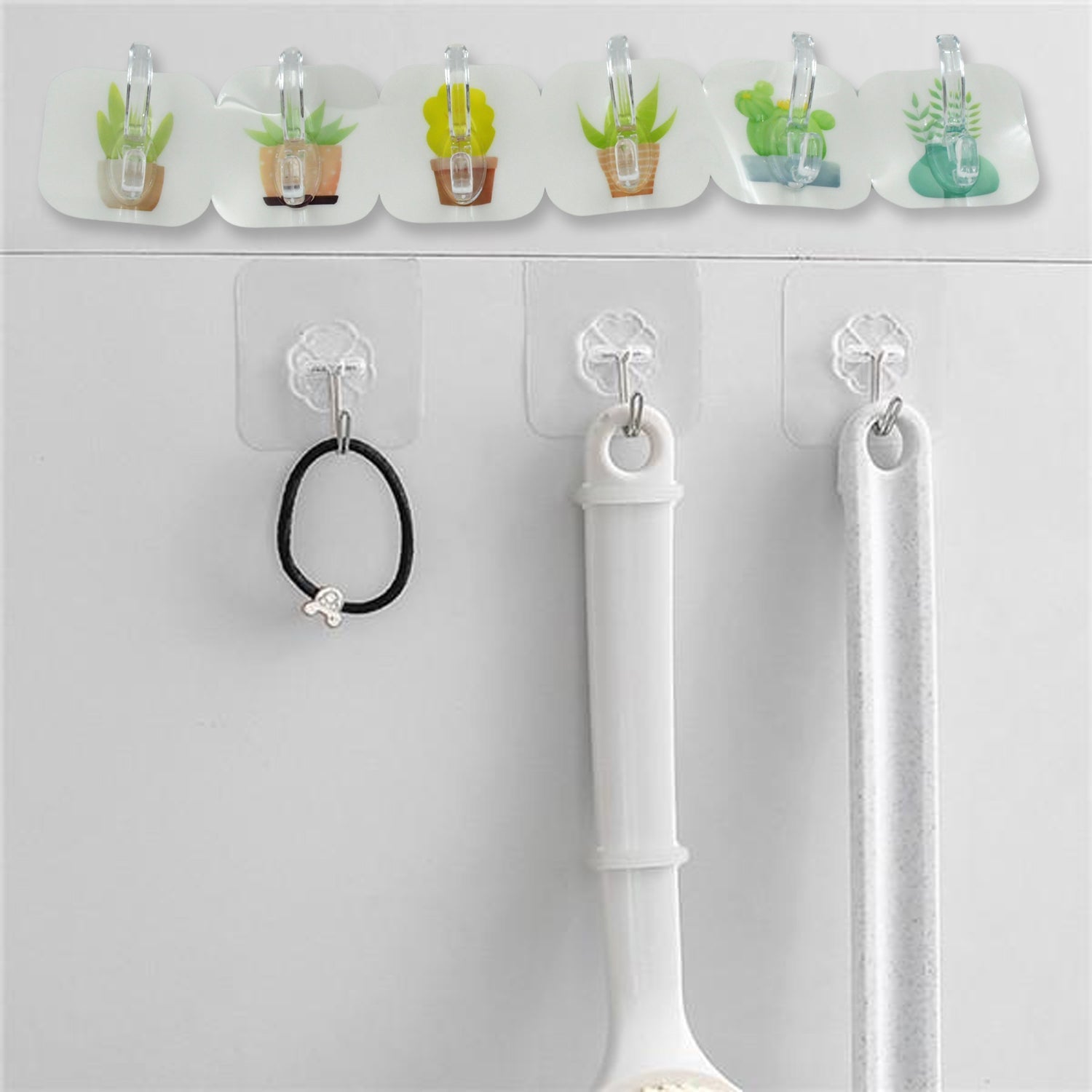 Transparent Adhesive Wall Hooks: Premium Quality, 6-Pack