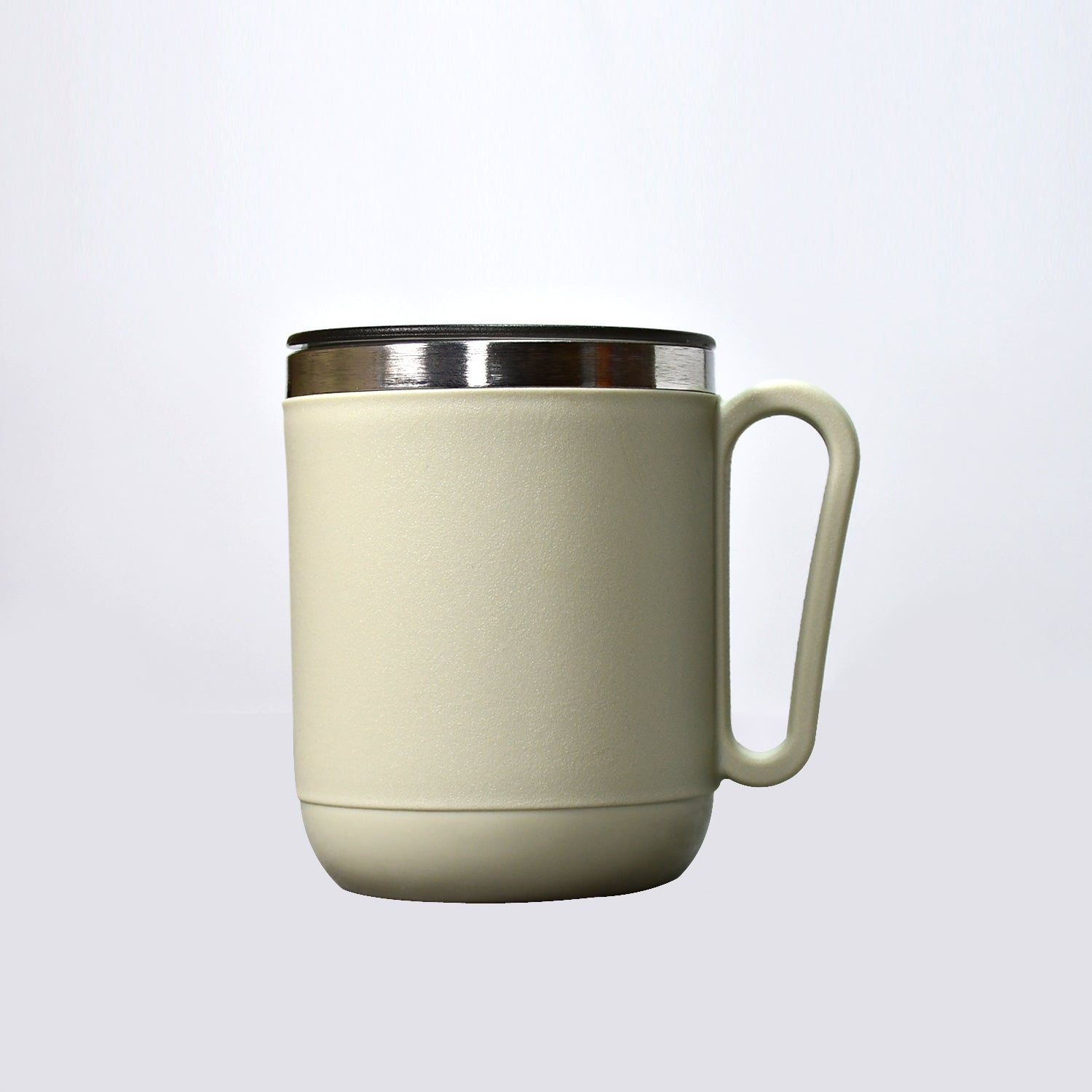 Ganesh Premium Stainless Steel Coffee Mug with heat resistant mug lid. Approx 400Ml mug.