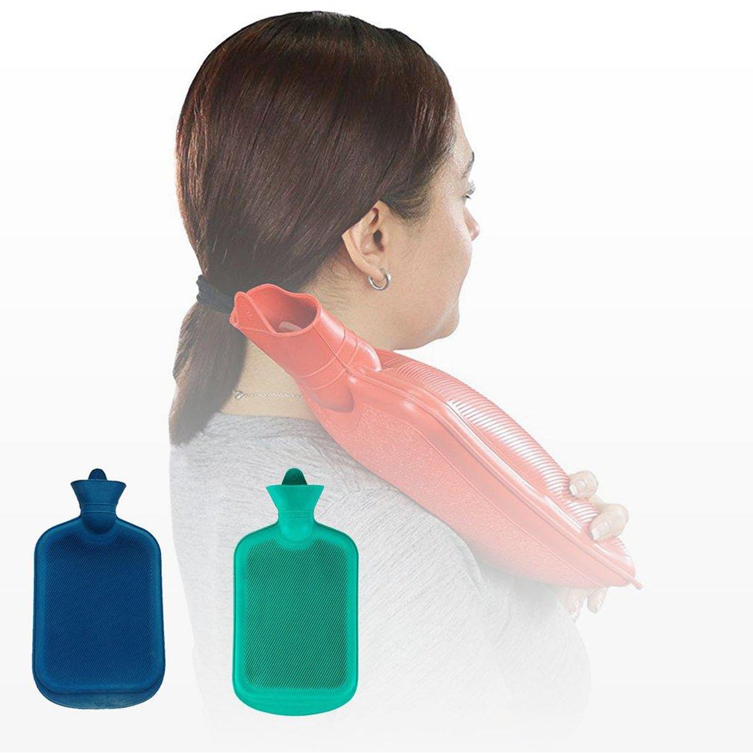 (Medium) Rubber Hot Water Heating Pad Bag for Pain Relief