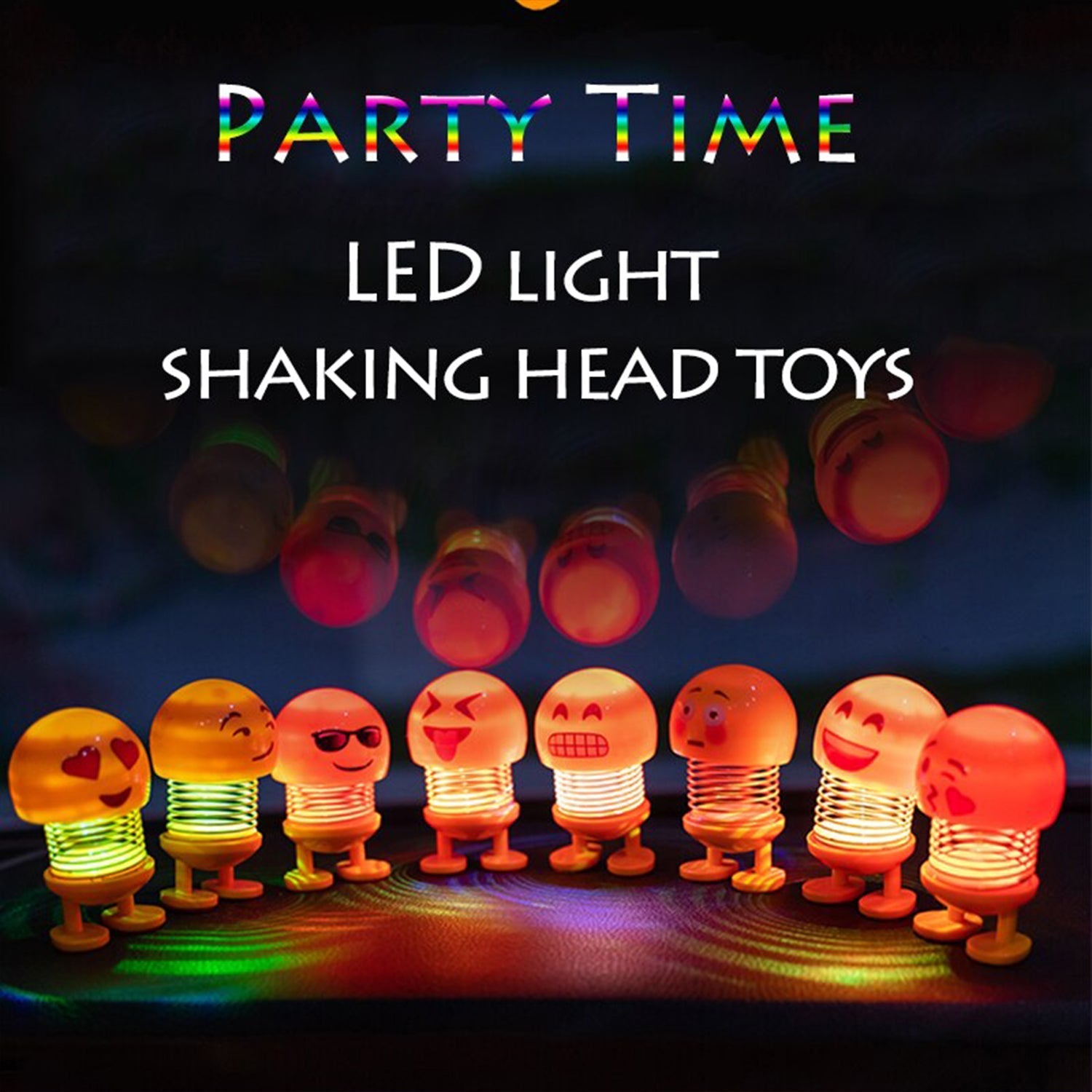 Emoji Shake Car Dashboard Doll Dance for Car interior Decoration With LED Light