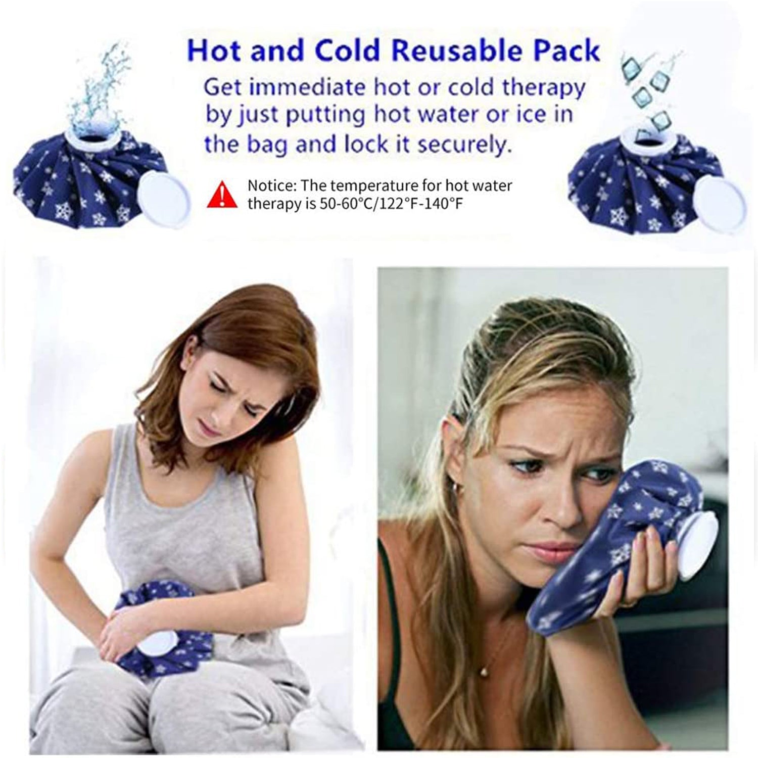 Pain Reliever Ice Bag Used To Overcome Joints Pain In Body.