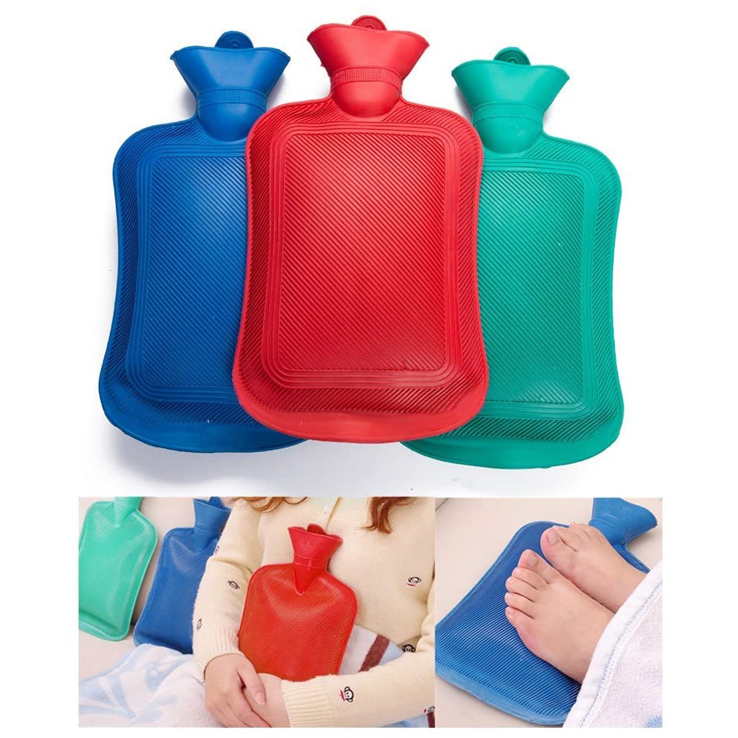 (Small) Rubber Hot Water Heating Pad Bag for Pain Relief