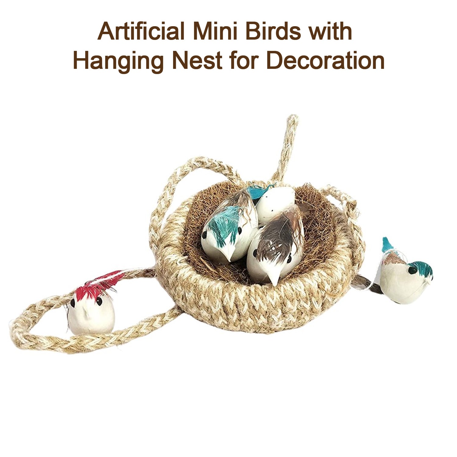 ARTIFICIAL JUTE HANGING BIRDS NEST JHUMAR CHIDIYAN KA GHOSLA With Brown Box