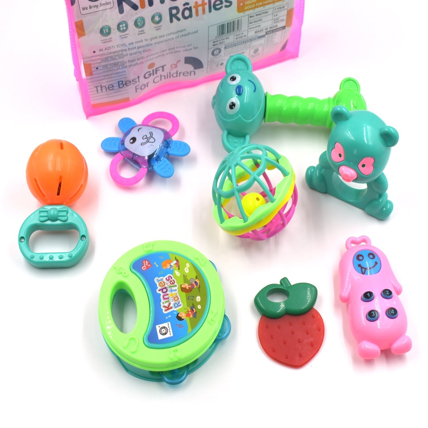 AT37 Rattles Baby Toy and game for kids for playing and enjoying purposes.