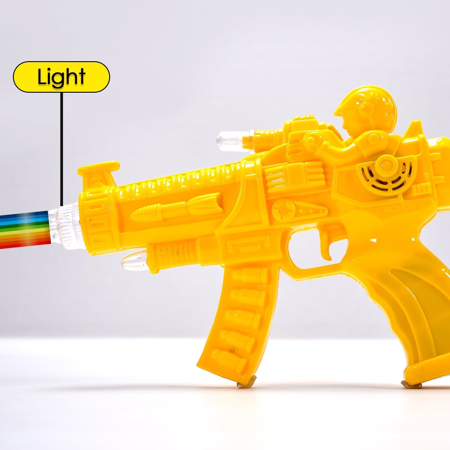 Concept Musical Transparent Glow Gear Gun With Rainbow Light ( 1 pcs )