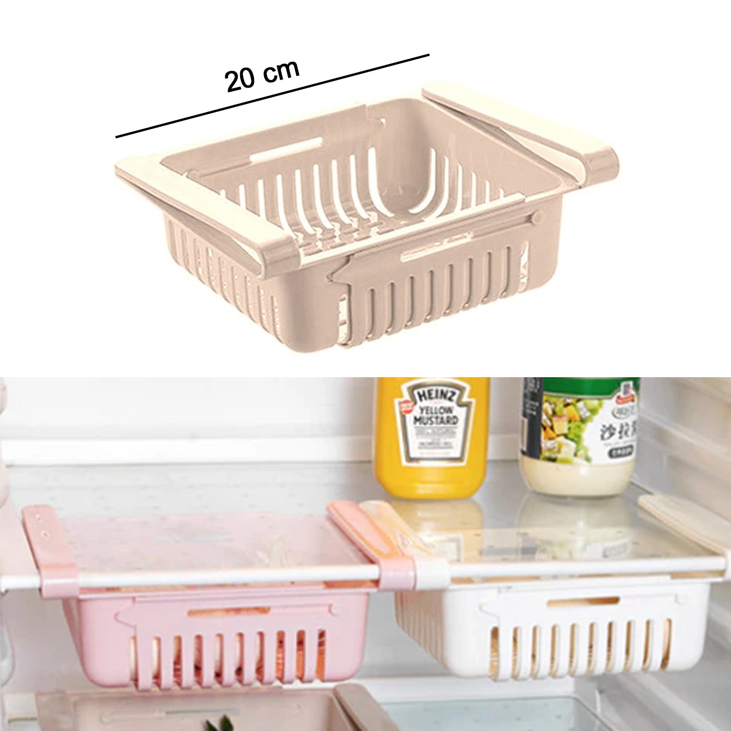 Fridge Organizer Drawer - Adjustable Fridge Storage Basket ( 4pc Set )