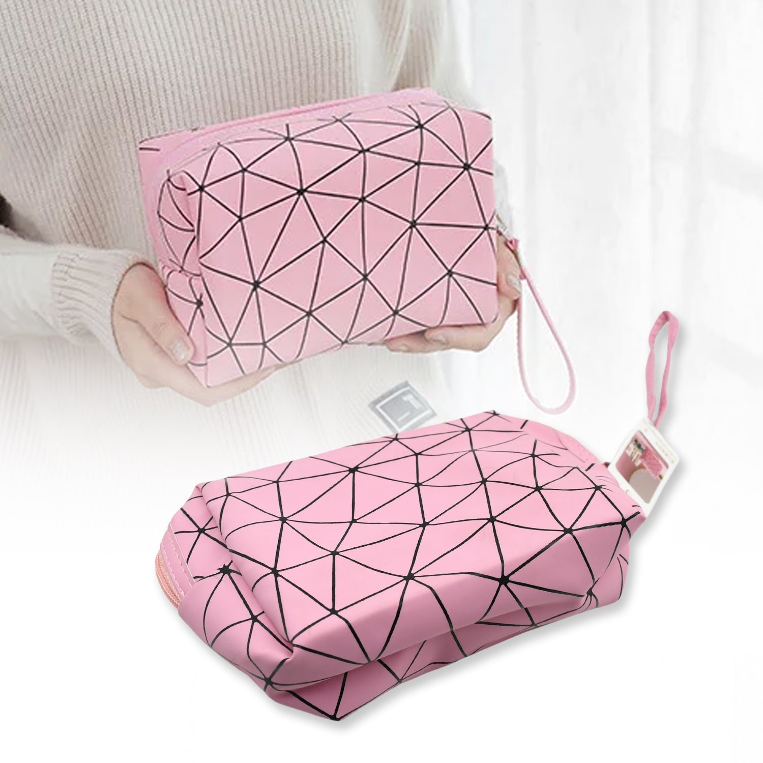 Multipurpose Portable Travel Hand Pouch With Zipper / Bag Makeup Pouch for Women, Travel Makeup Bag Portable Carry Cosmetic Organizer Bag Pouch for Girls