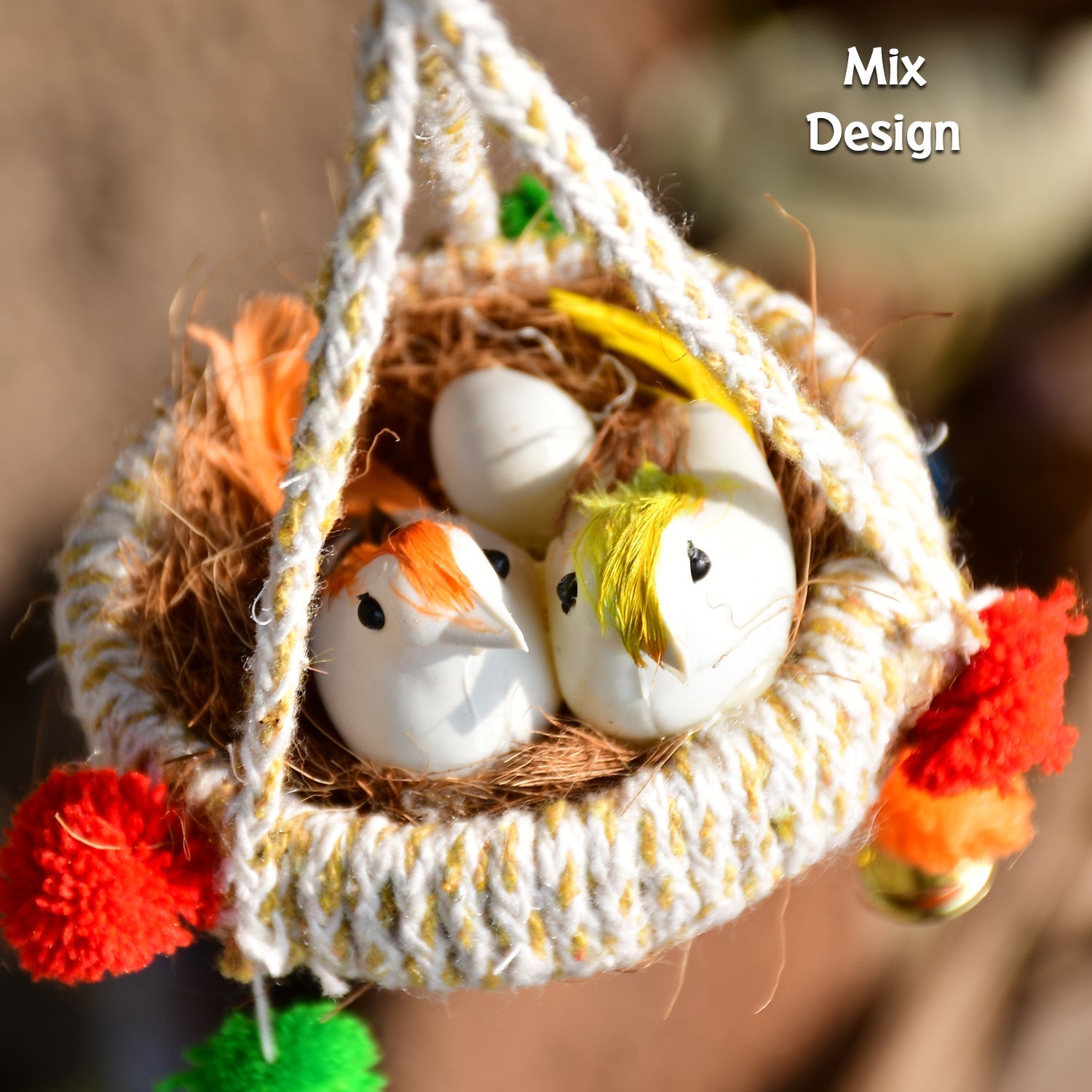 ARTIFICIAL JUTE HANGING BIRDS NEST JHUMAR CHIDIYAN KA GHOSLA With Brown Box