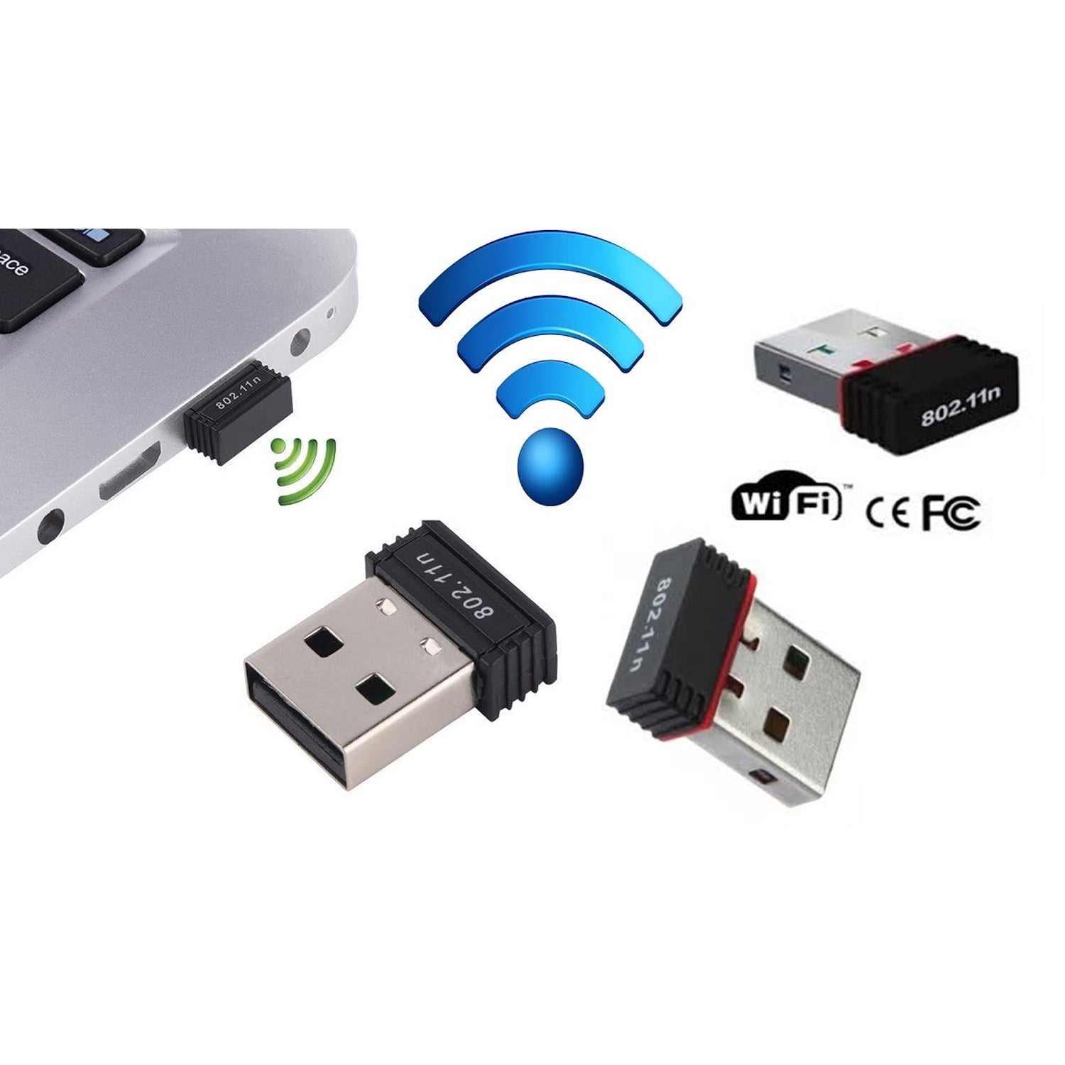 Wi-Fi Receiver Wireless Mini Wi-Fi Network Adapter with with Driver Cd For Computer & Laptop And Etc Device Use