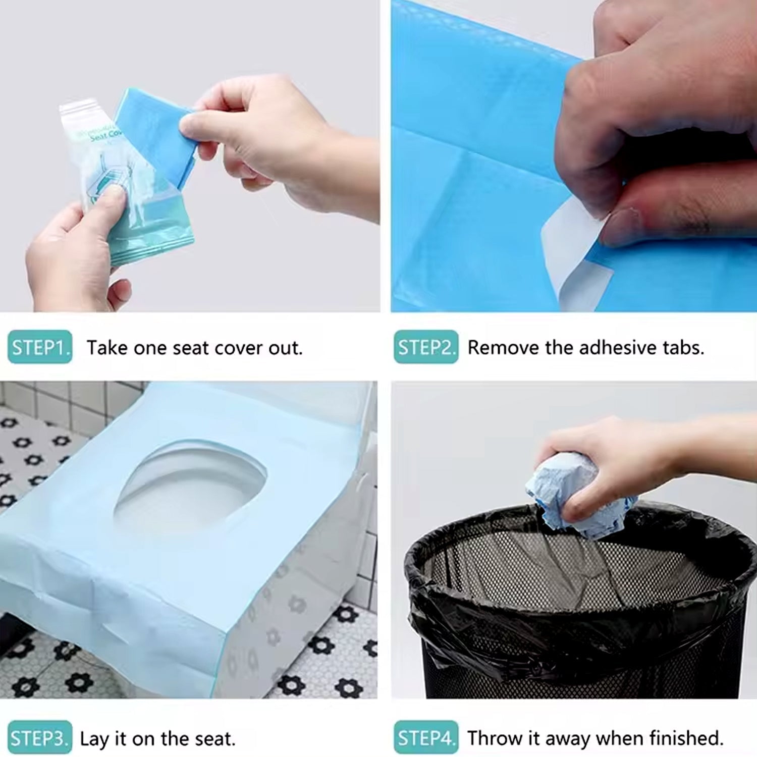 Disposable Toilet Seat Covers / waterproof isolation Disposable Toilet Seat Cushion (10 Pcs Set)