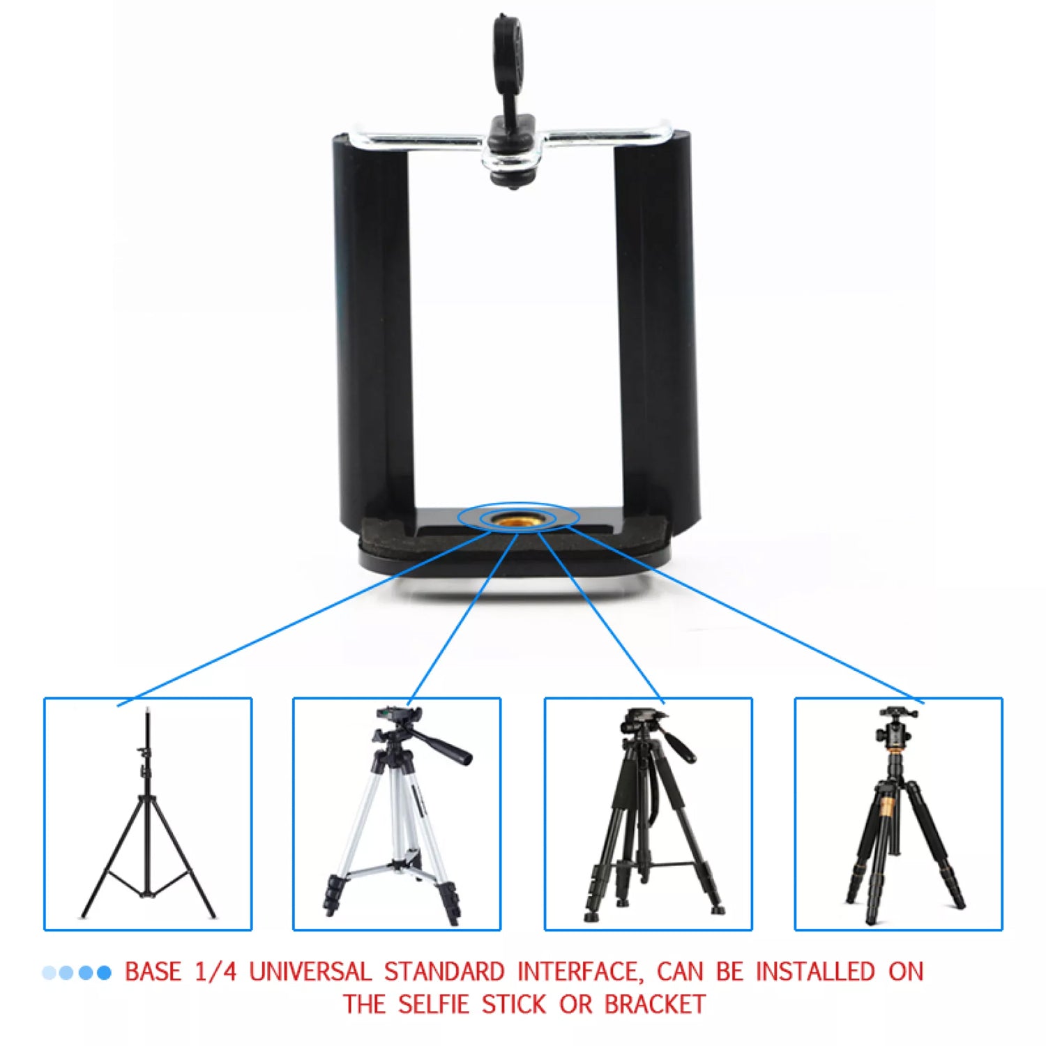 Mobile Holder Attachment For Selfie Stick and Mobile Tripods