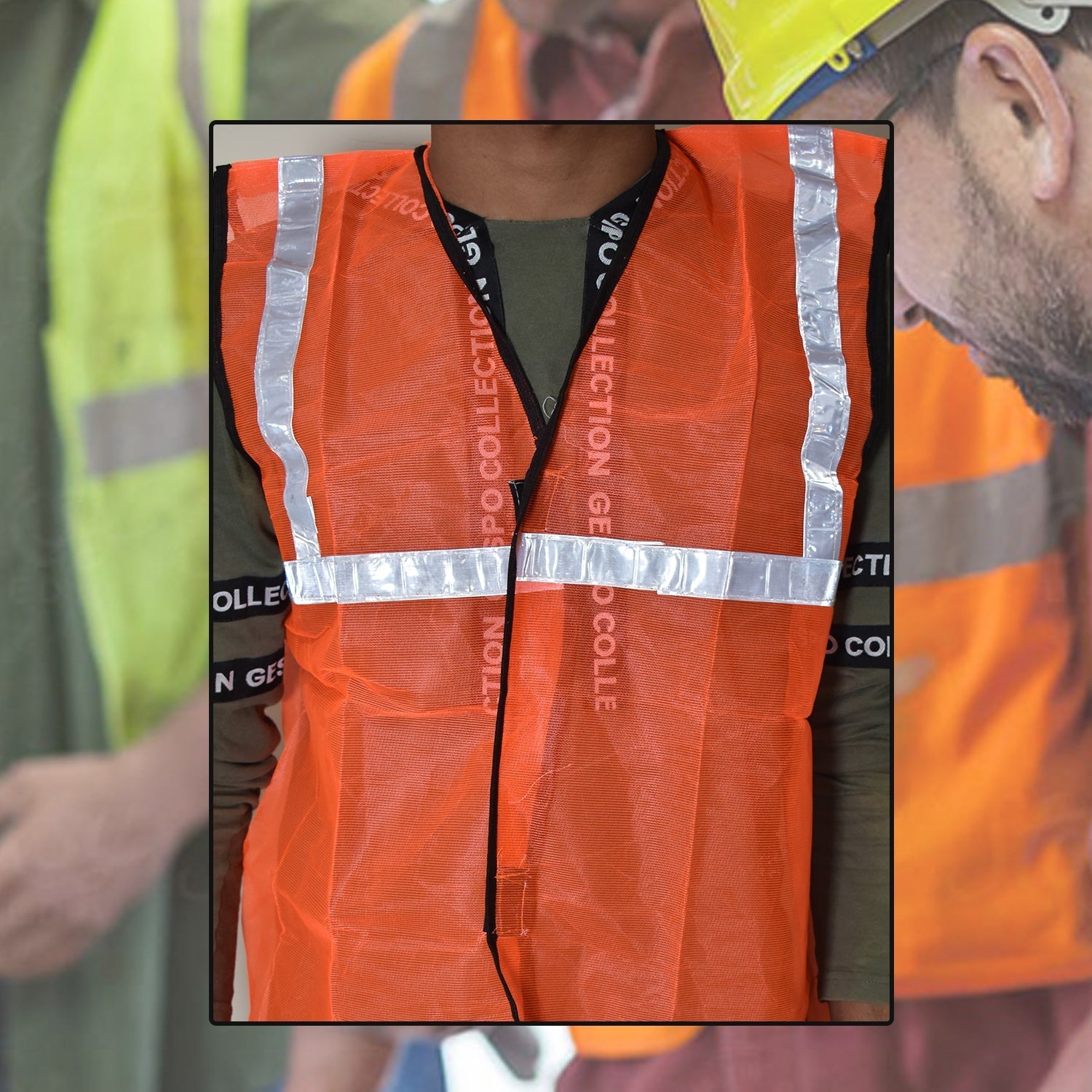 Orange Safety Jacket For Having protection against accidents usually in construction area's.