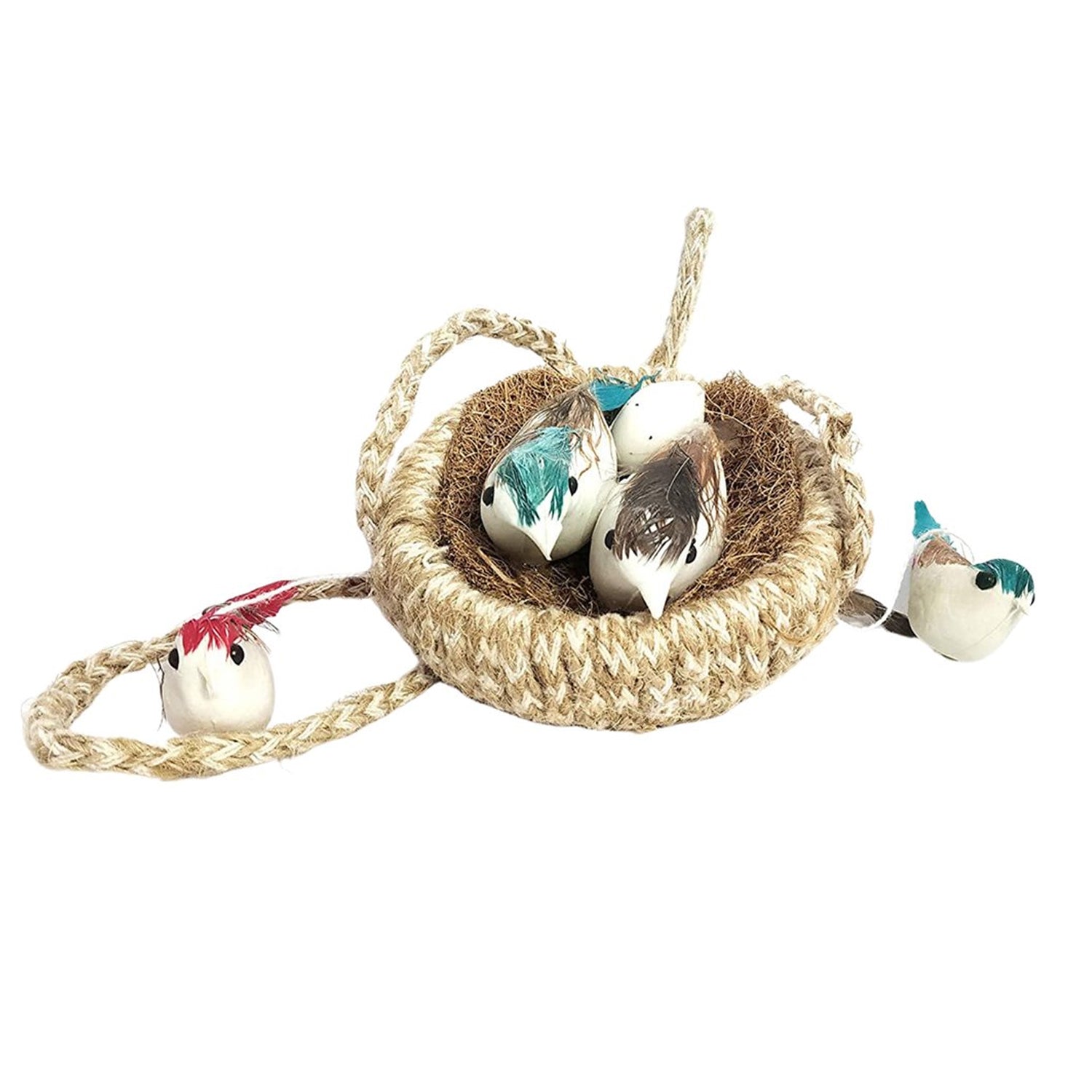 ARTIFICIAL JUTE HANGING BIRDS NEST JHUMAR CHIDIYAN KA GHOSLA With Brown Box