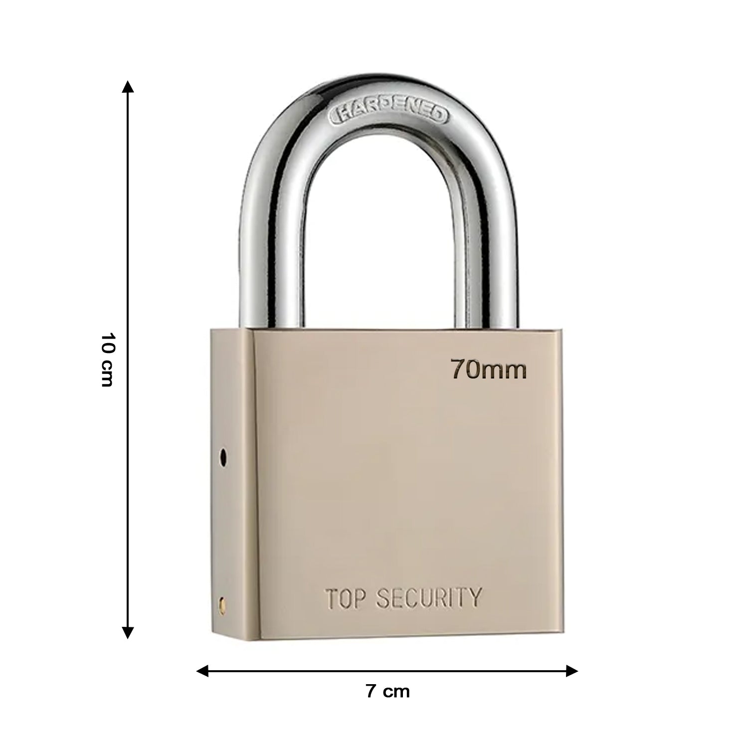 Heavy Steel Premium Square Padlock 70mm With 4 Keys | Multipurpose Hardened Shackle Padlock for Door, Gate, Shutter and Home