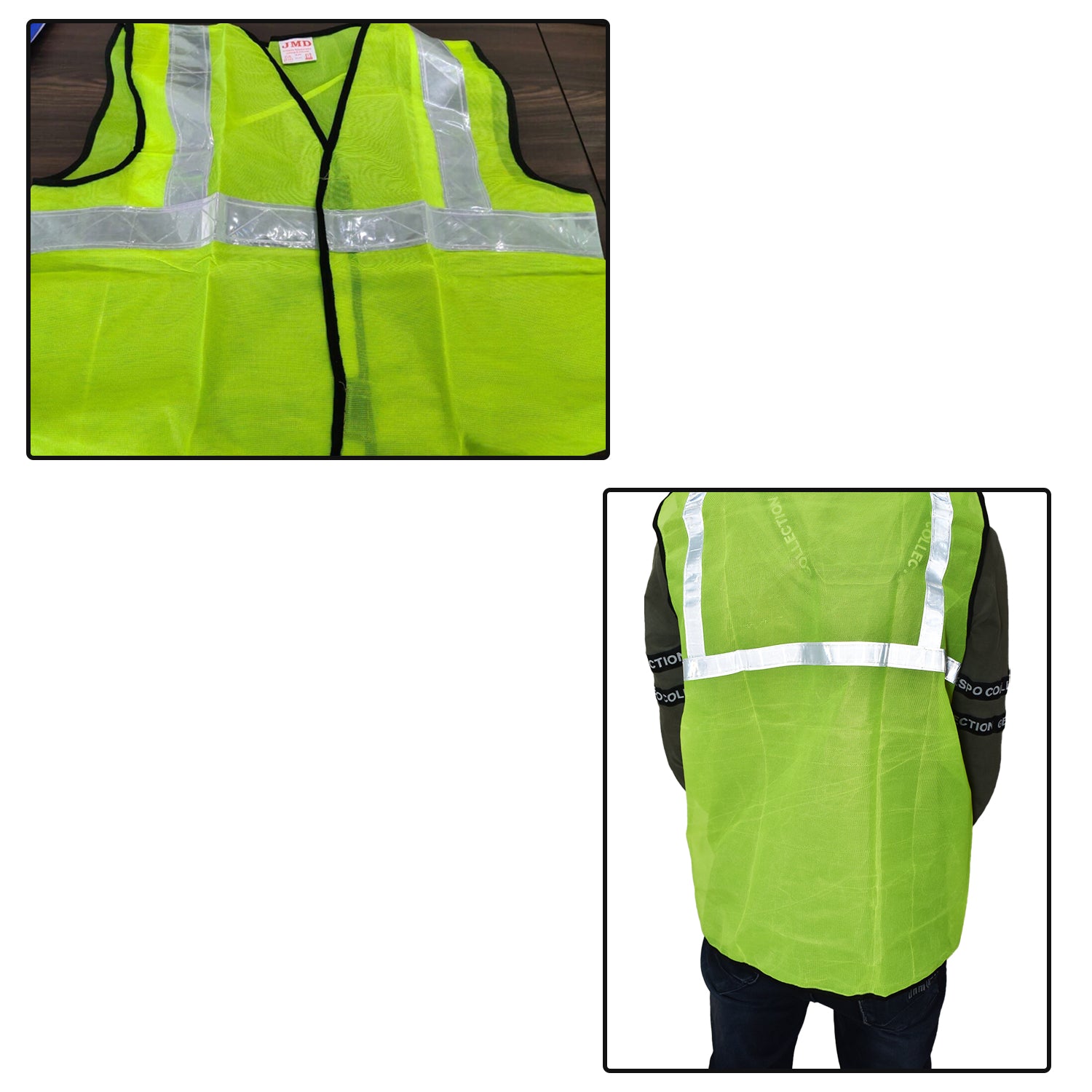 Green Safety Jacket For Having protection against accidents usually in construction area's.