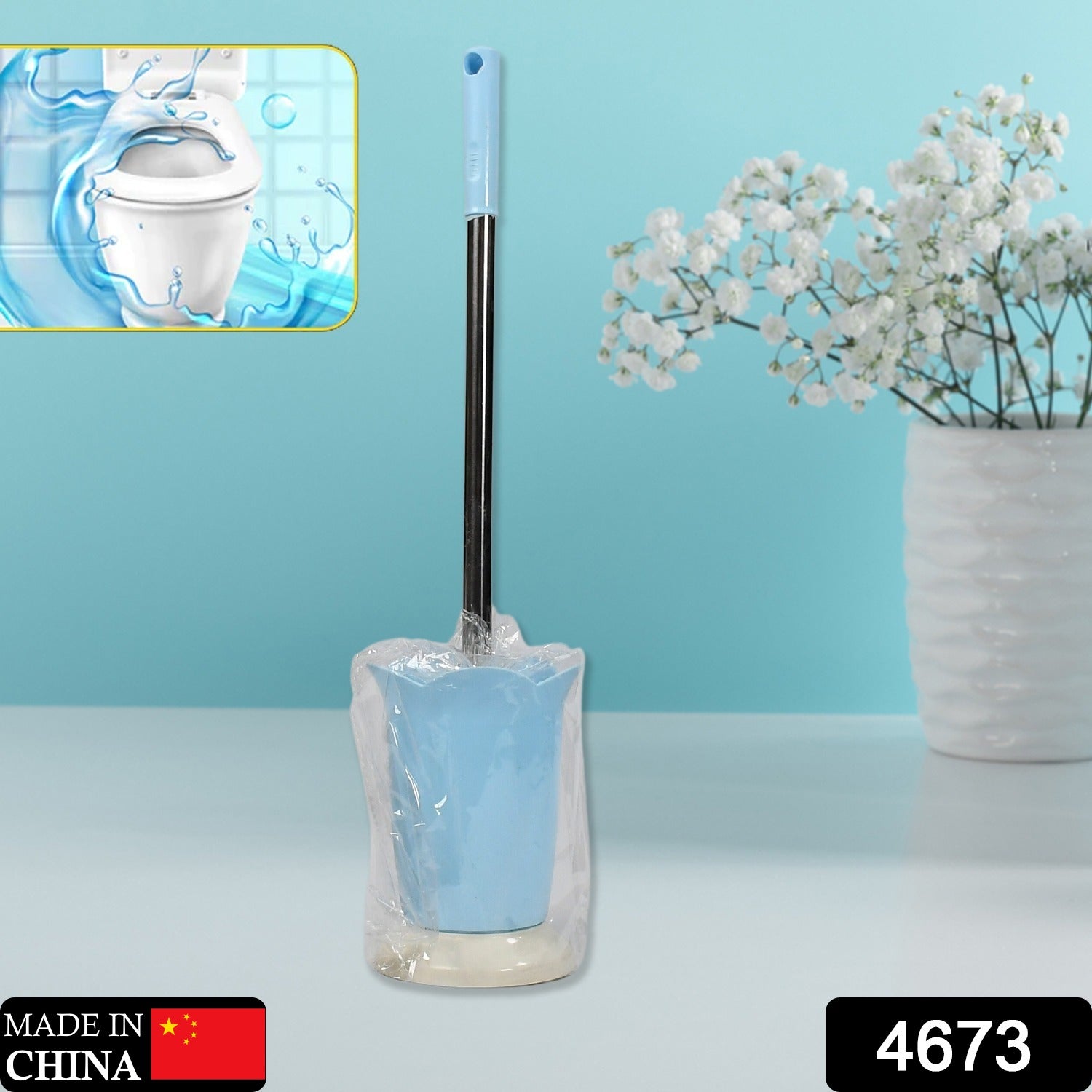 Premium Toilet Plastic Brush with Holder Stand Western and Indian Toilet Bathroom Cleaning