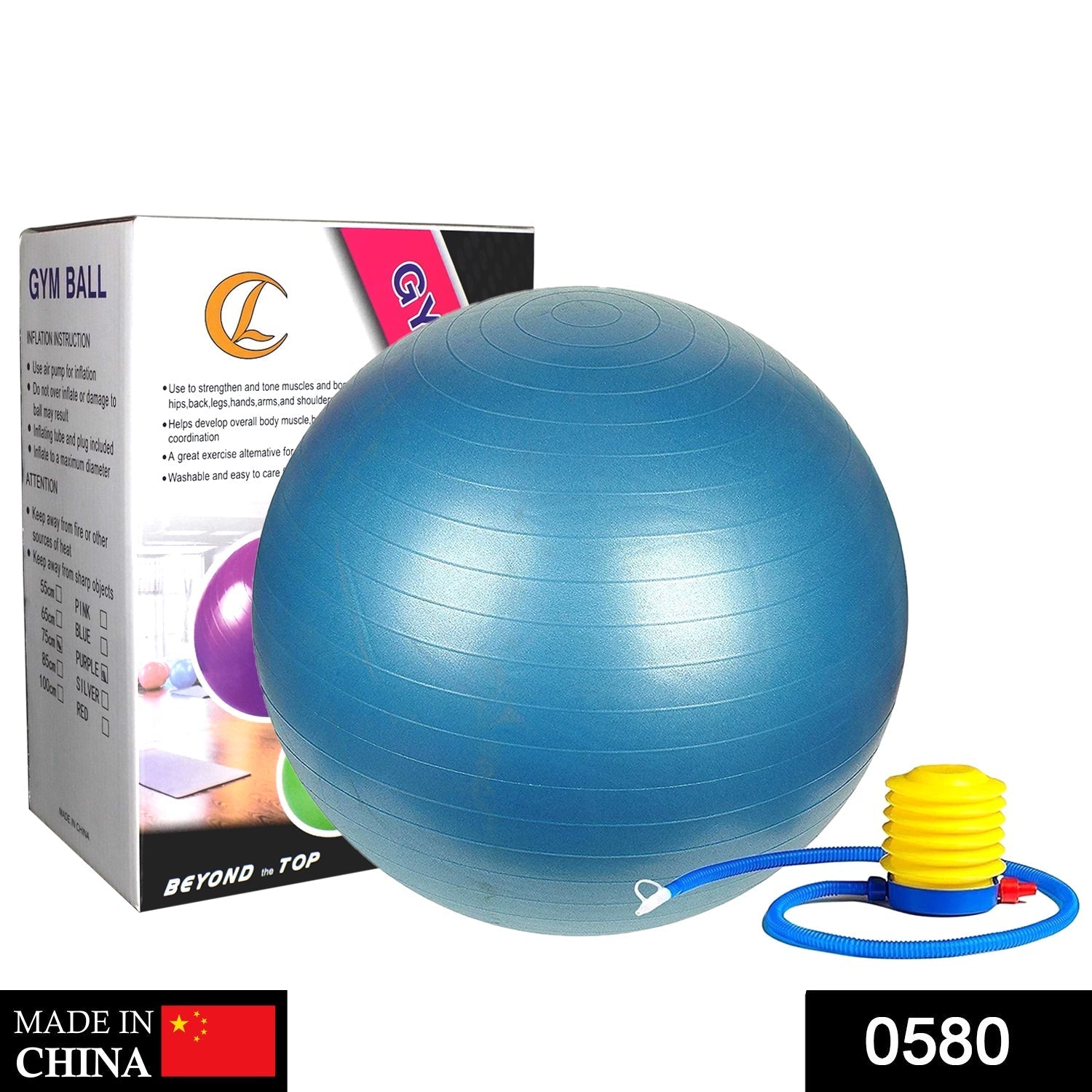 Anti-Burst Gym Ball with Pump (75 cm)