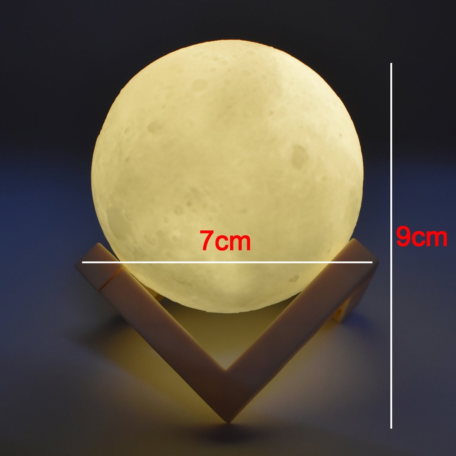 3D Power Moon Lamp with Touch Control Adjust Brightness