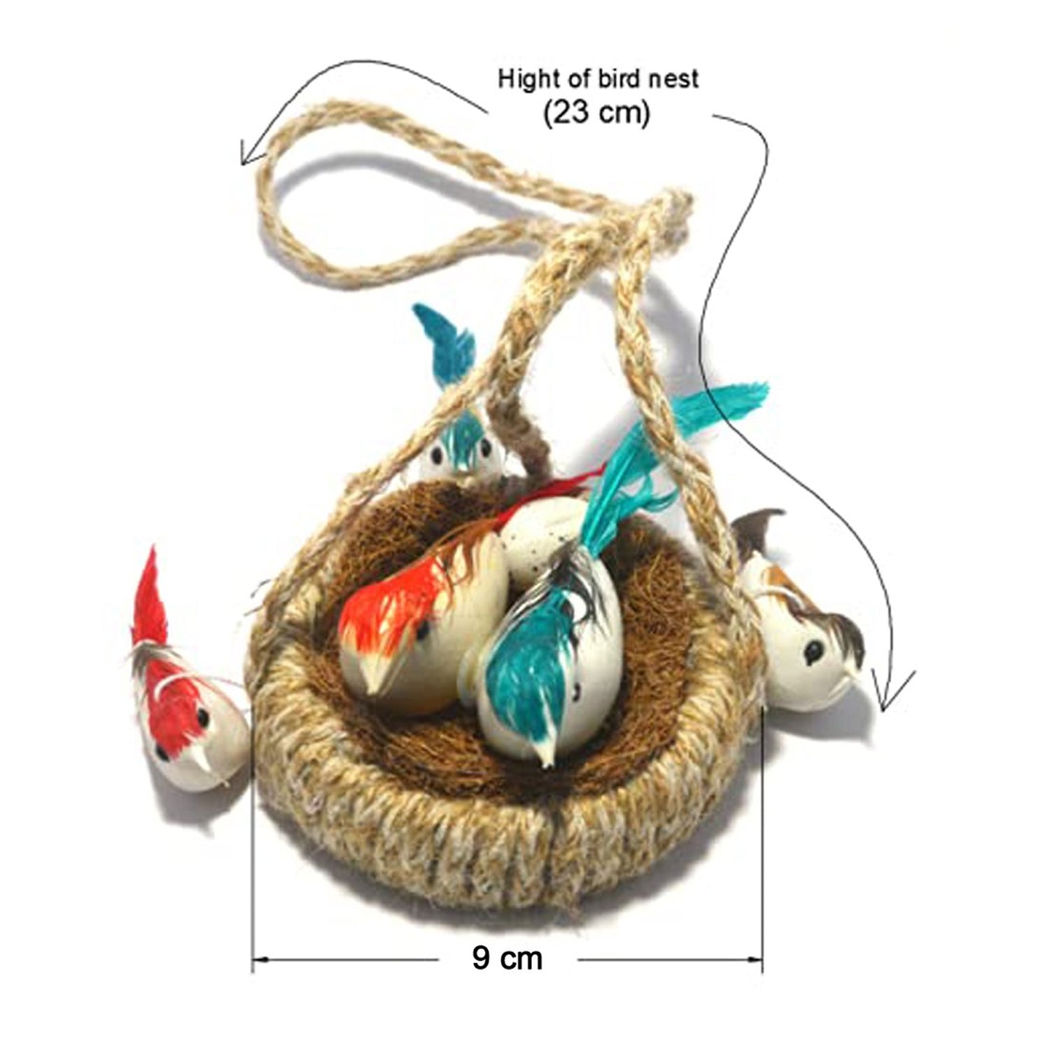 ARTIFICIAL JUTE HANGING BIRDS NEST JHUMAR CHIDIYAN KA GHOSLA With Brown Box