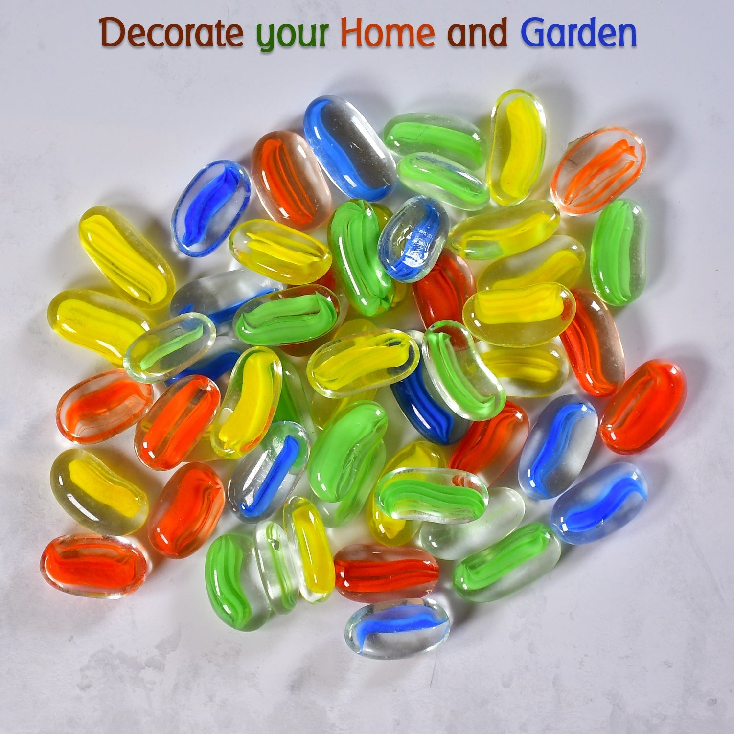 Glass Gem Stone, Flat Round Marbles Pebbles for Vase Fillers, Attractive pebbles for Aquarium Fish Tank.