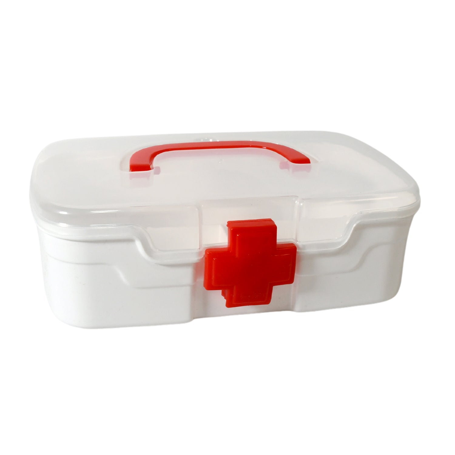 Medical Box, 1 Piece, Indoor Outdoor Medical Utility, Medicine Storage Box, Detachable Tray Medical Box Multi Purpose Regular Medicine, First Aid Box with Handle & Transparent Lid