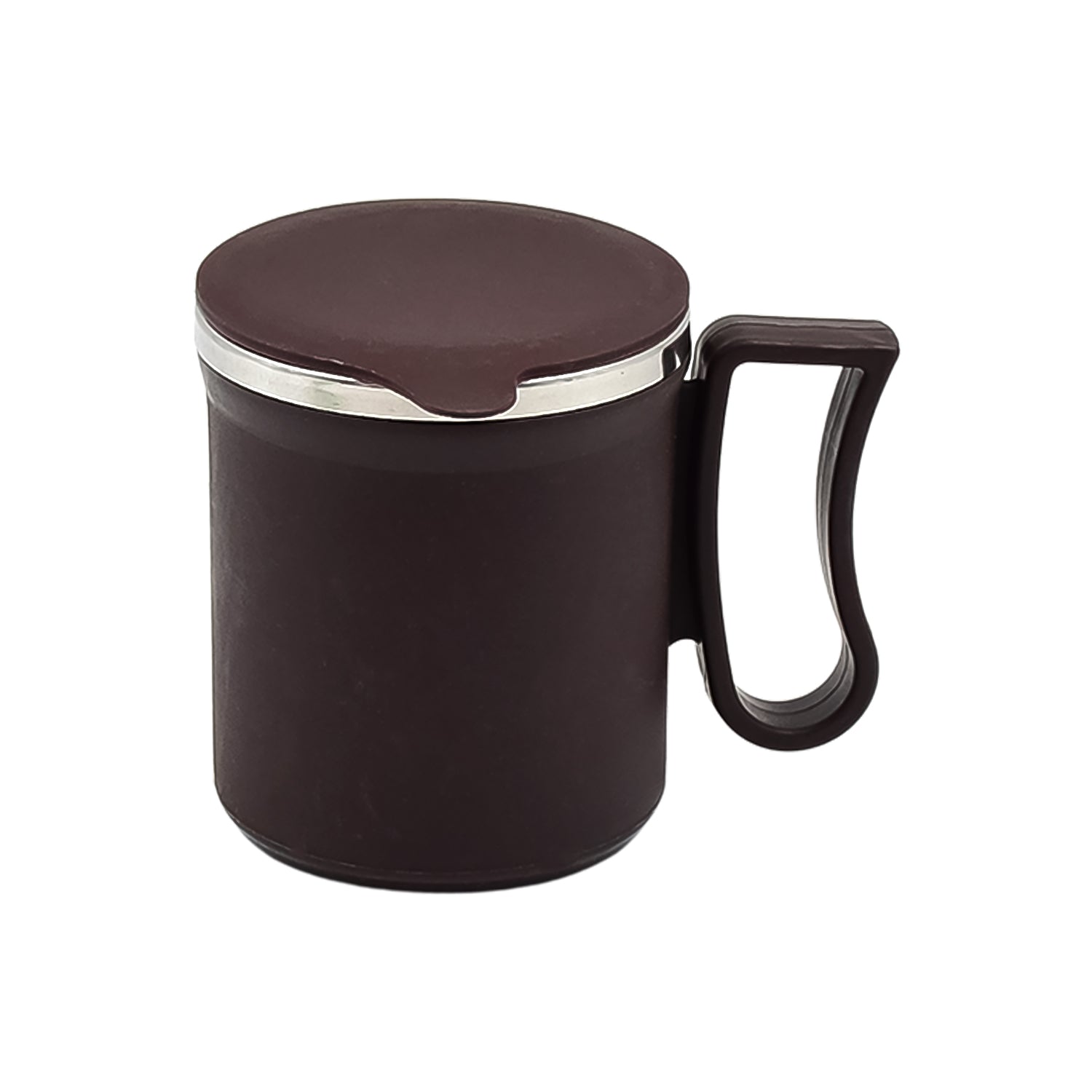 Coffee Mug with Lid and Handle-Plastic Covered Stainless Steel Mug (Random Color, Approx 200 ML)