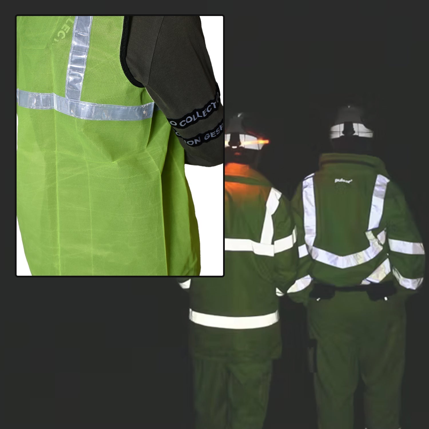 Green Safety Jacket For Having protection against accidents usually in construction area's.