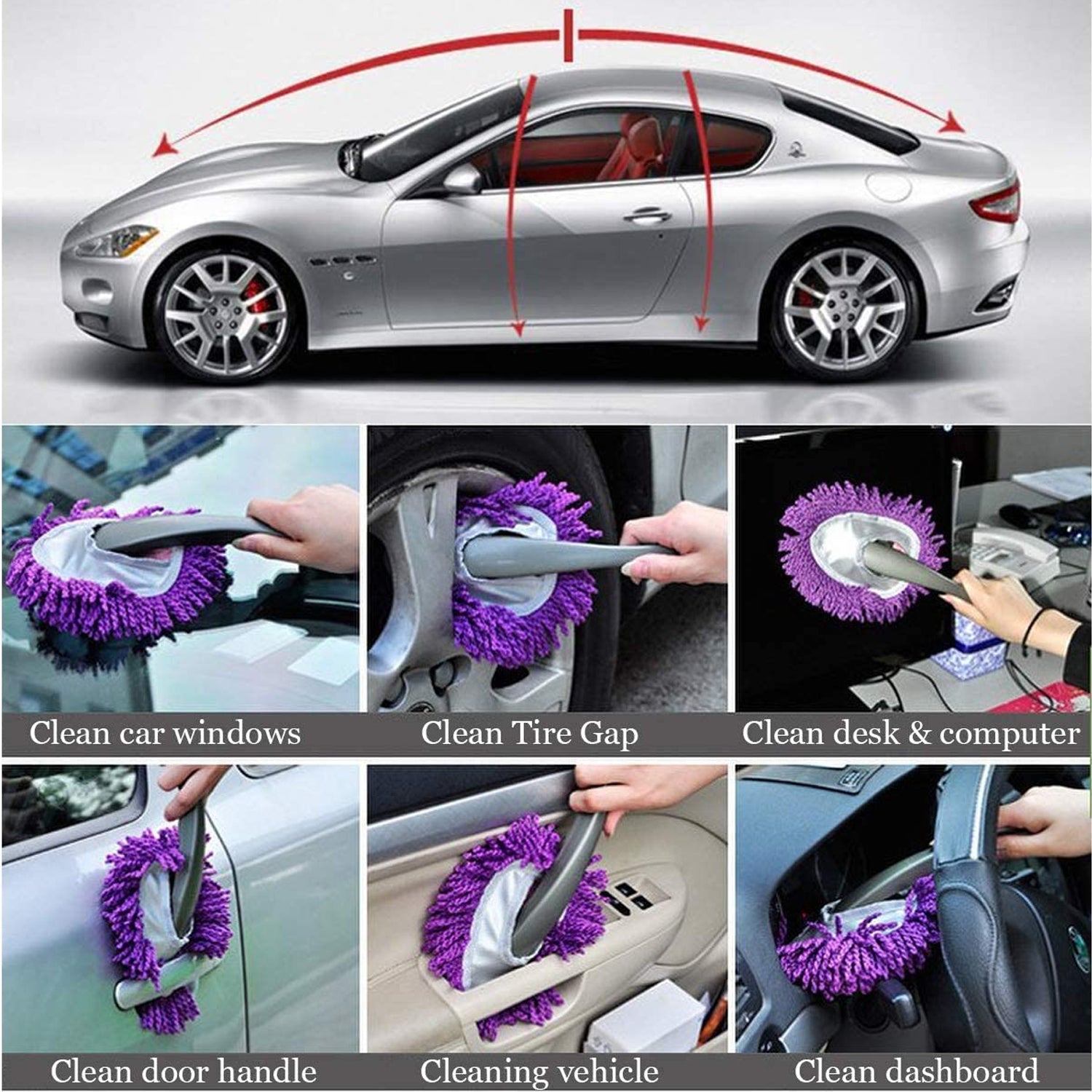 Car Wash Cleaning Brush Microfiber Dusting Tool Duster Dust Mop Home Cleaning For Cleaning and Washing of Dirty Car Glasses, Windows and Exterior.